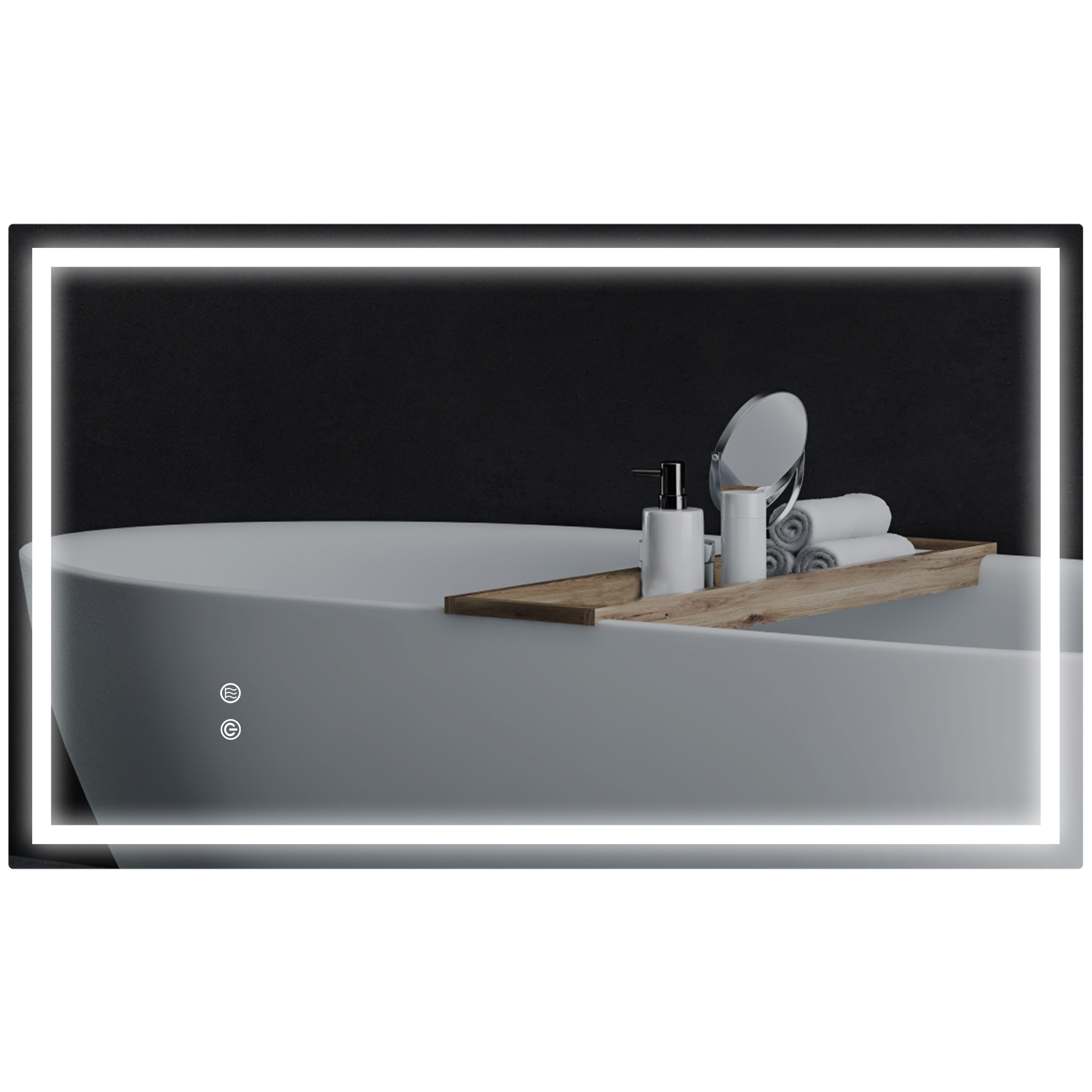Badezimmerspiegel Mit Led-beleuchtung Glas Metall Homaire 100x60x3 Cm - Silber