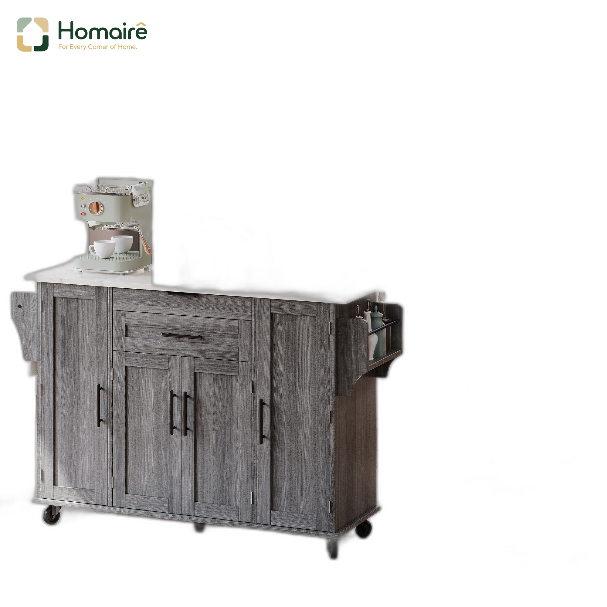 Küchenwagen Aus Mdf Grau 136 X 70 X 92 Cm Homaire