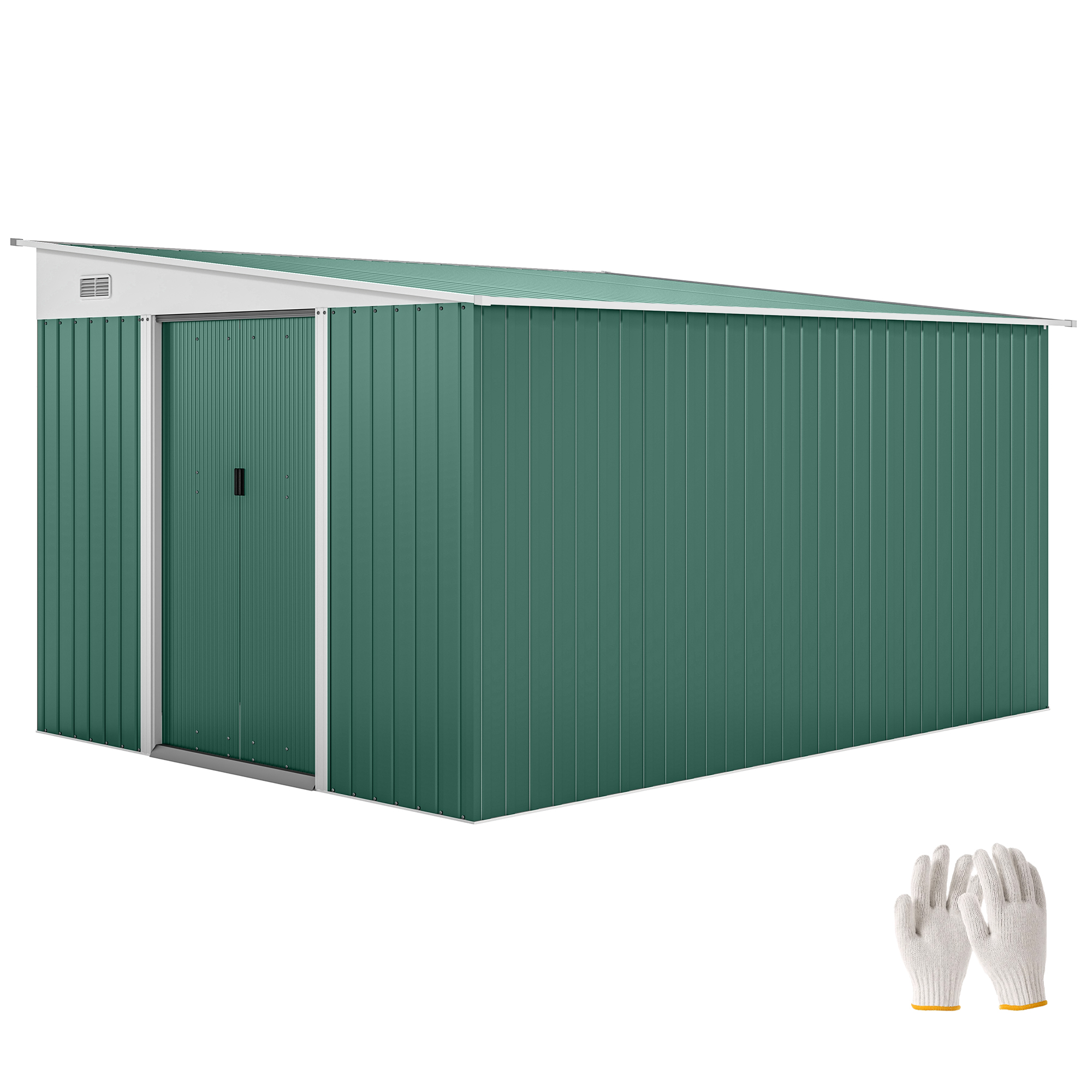 Gartenschrank Aus Stahl Homaire L280xb345xh201 Cm - Grün