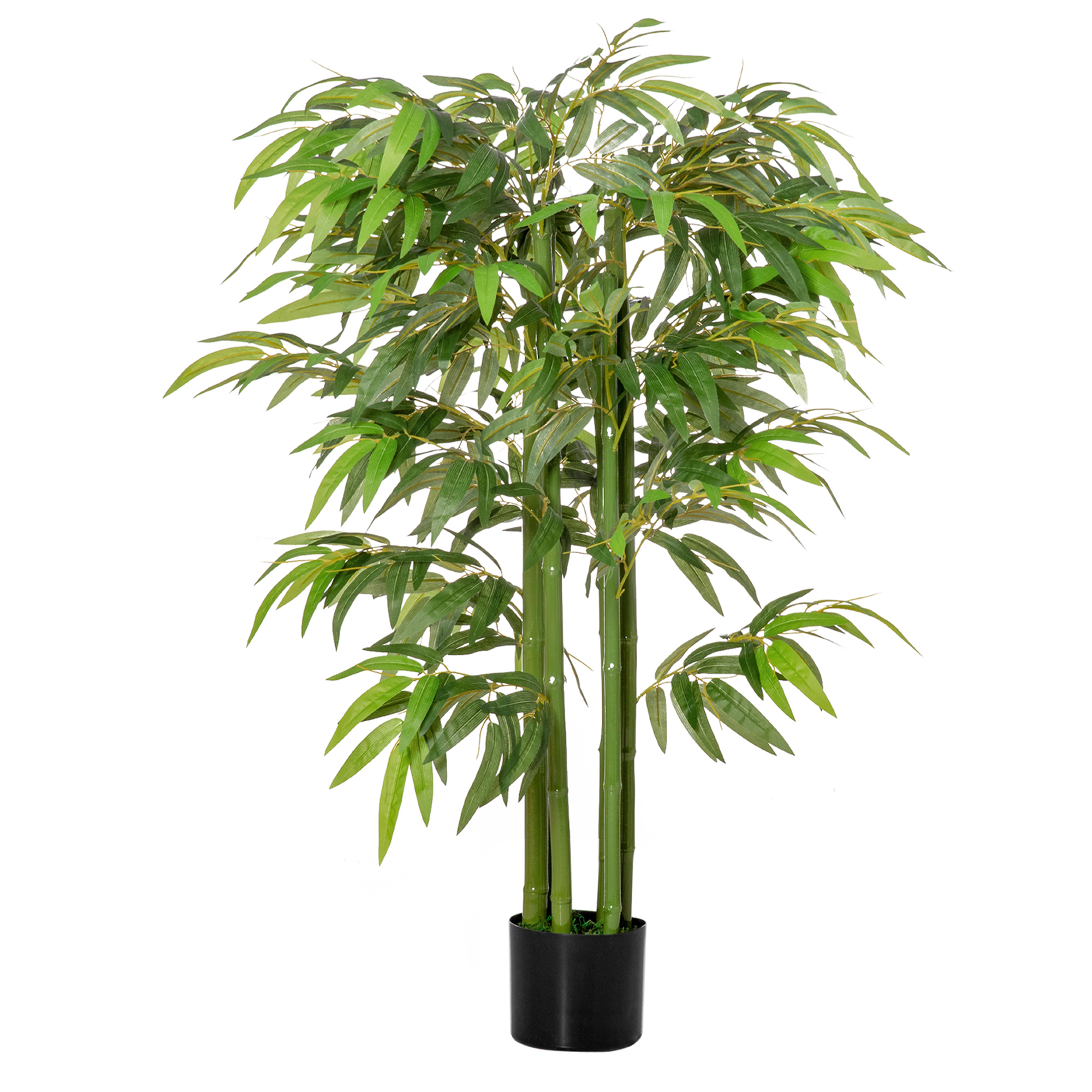 Künstlicher Bambusbaum Mit Realistischem Look Aus Seidentuch Und Kunststoff Homaire 17x17x140 Cm - Grün