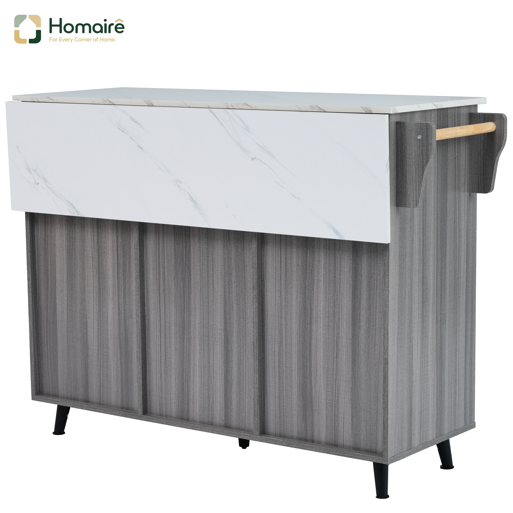 Küchenwagen Aus Mdf Mehrfarbig Mit Stauraum Klappbar Erweiterbar 129 X 46 X 91.5 Cm Homaire