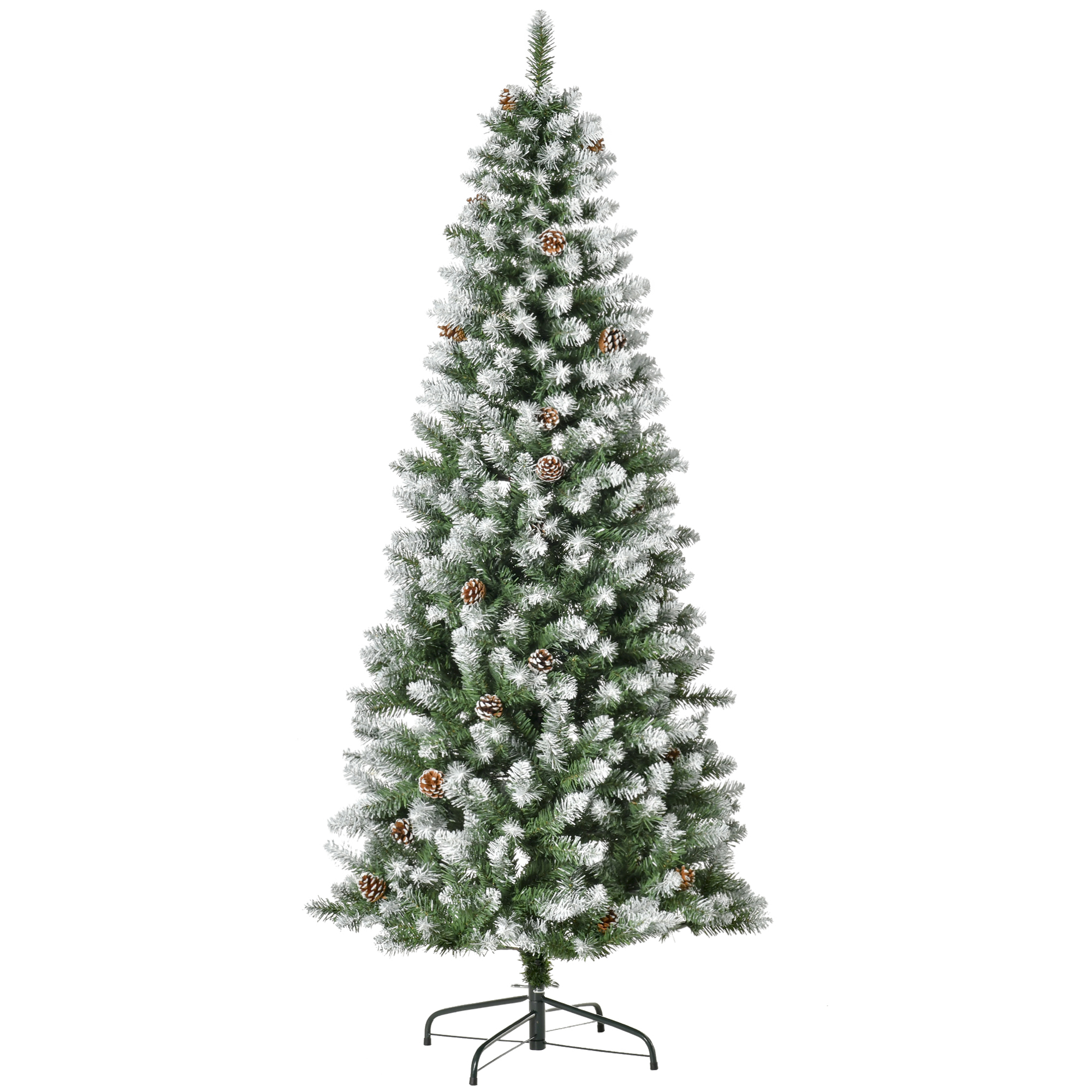 Weihnachtsbaum Winterwunderland Kunststoff Stahl Homaire 75x75x180 Cm - Grün+weiß