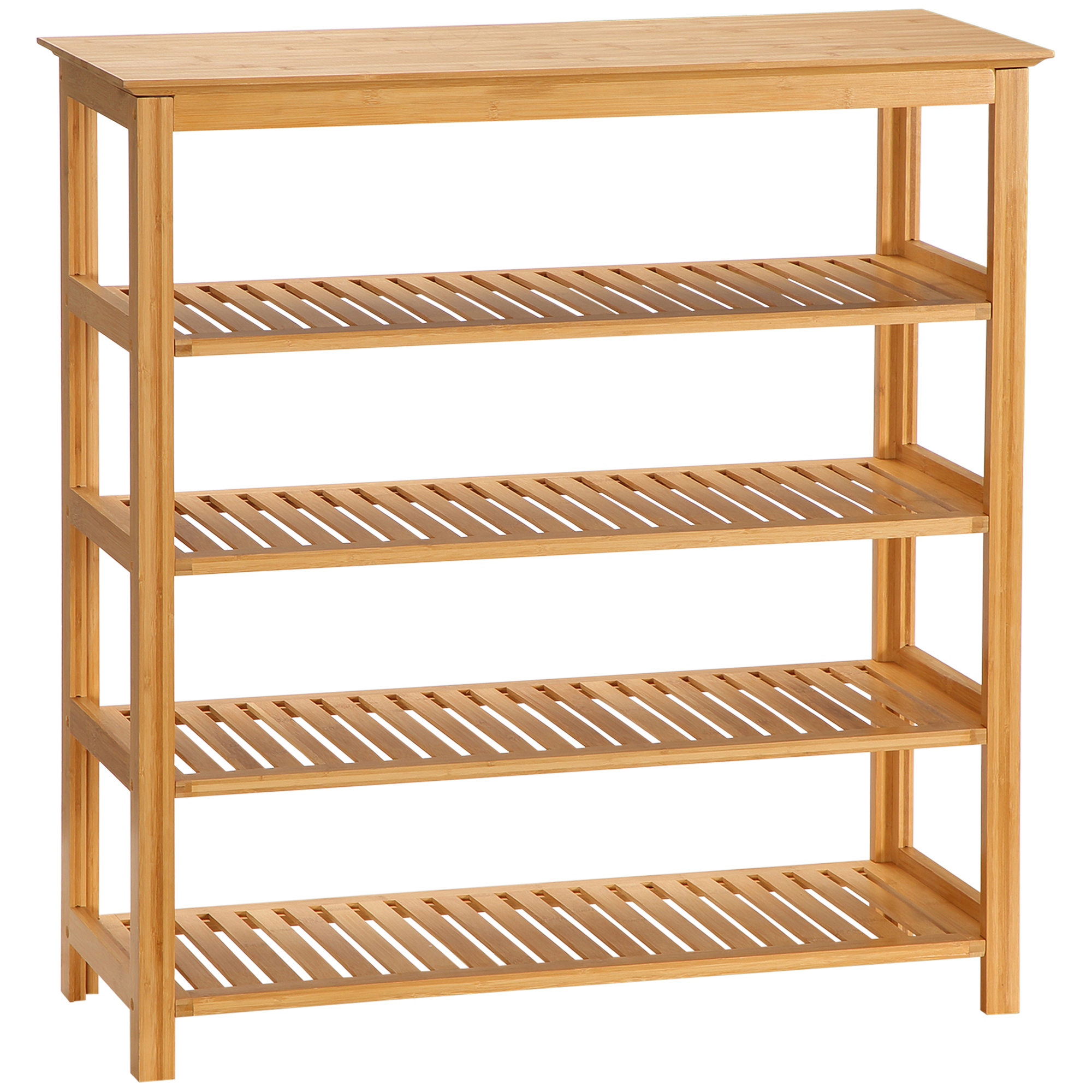 Schuhregal Mit Vier Ablagen Aus Bambus, Homaire, Maße 80.0 X 29.0 X 82.0 Cm, Naturholz