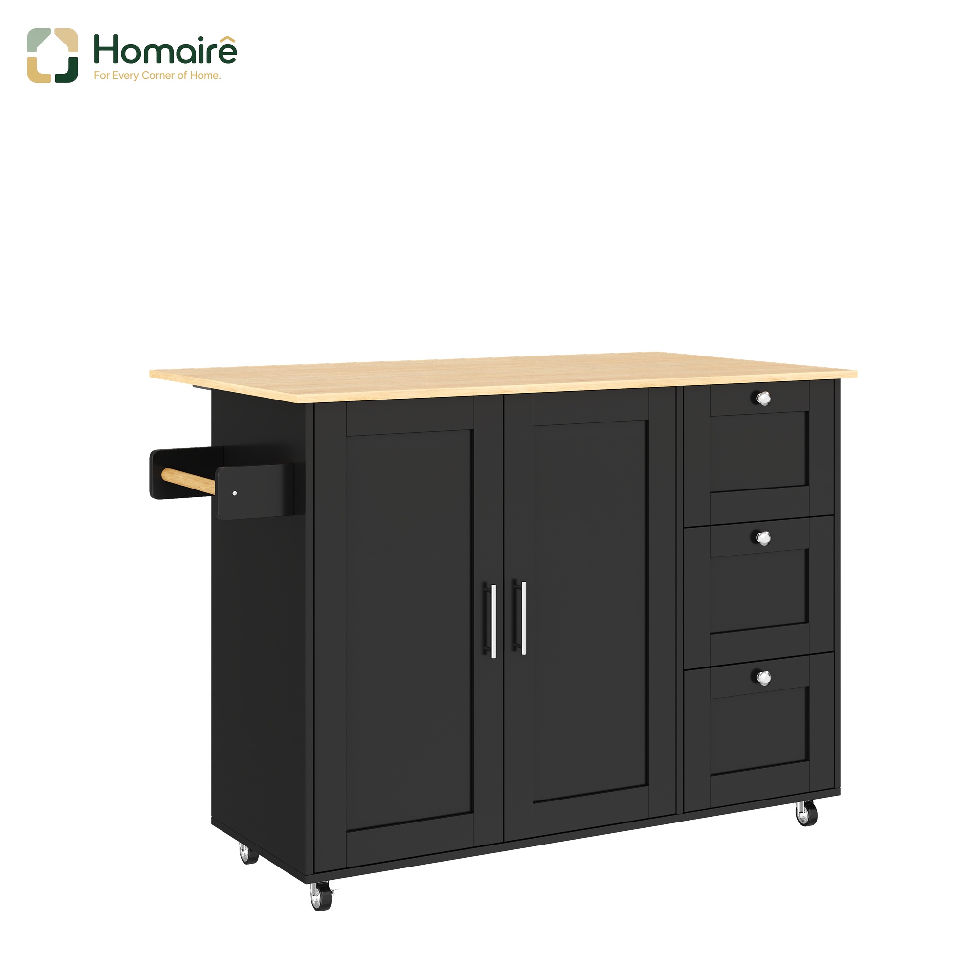 Küchenwagen Aus Mdf Schwarz 135 X 44 X 90 Cm Homaire