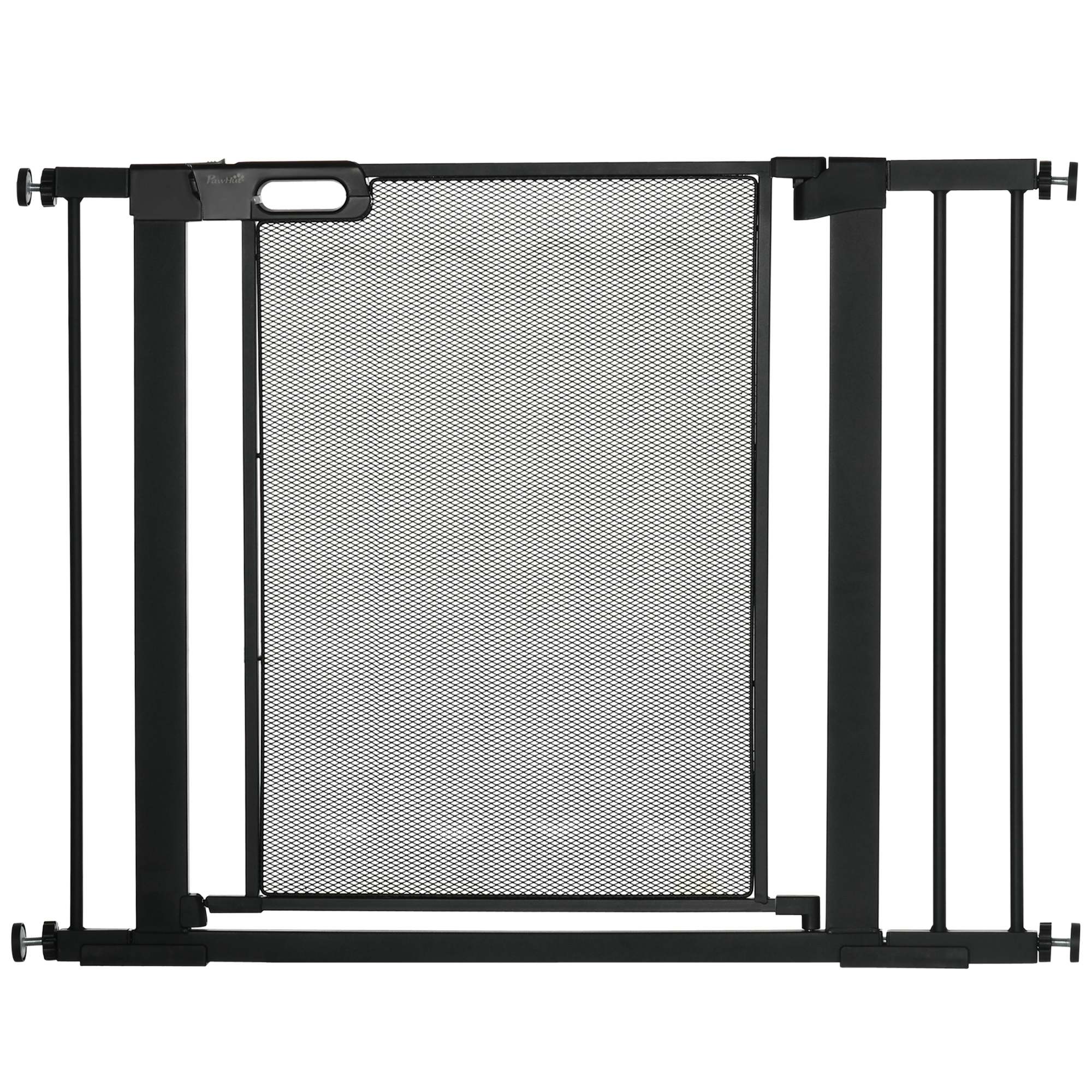 Treppenschutzgitter Mit Doppeltem Verschlusssystem Aus Stahl Und Abs Homaire 103x2x76 Cm - Schwarz