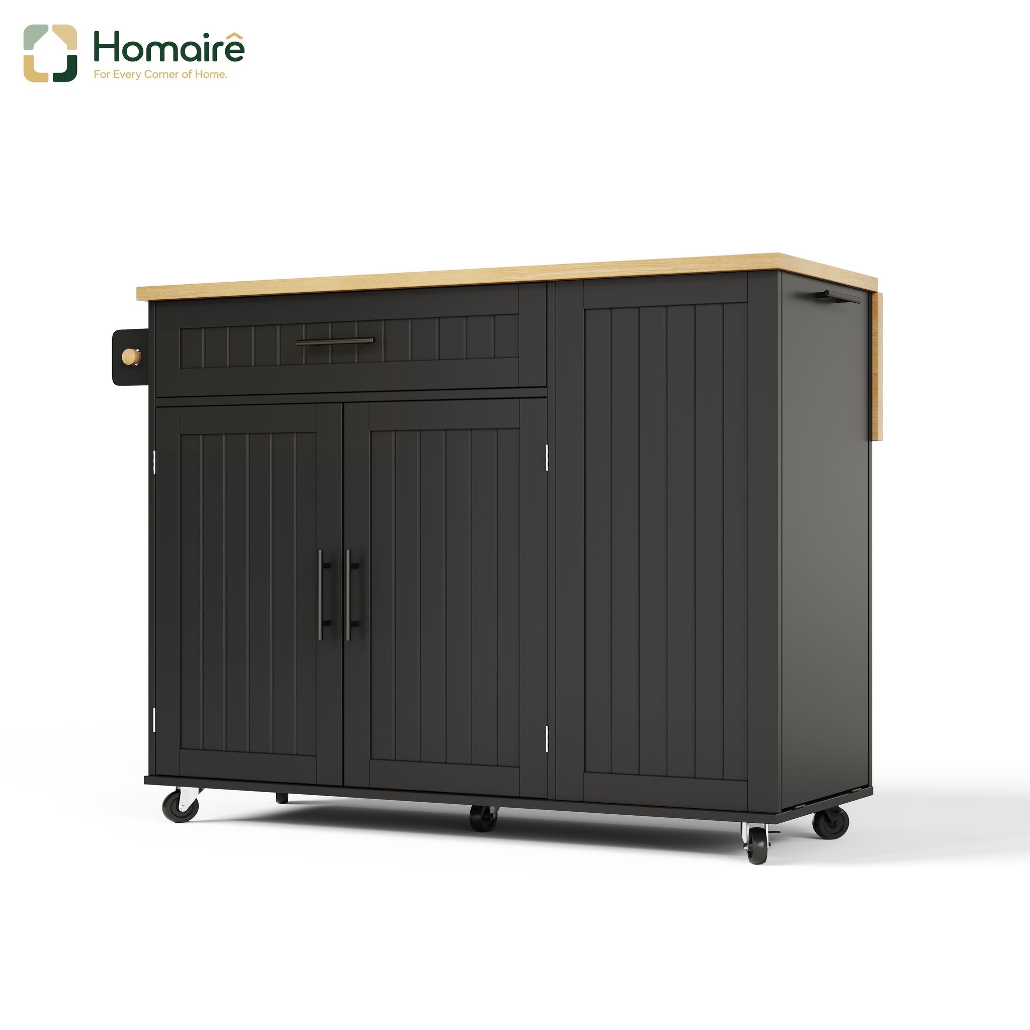 Küchenwagen Aus Mdf Schwarz 130 X 70 X 93 Cm Homaire