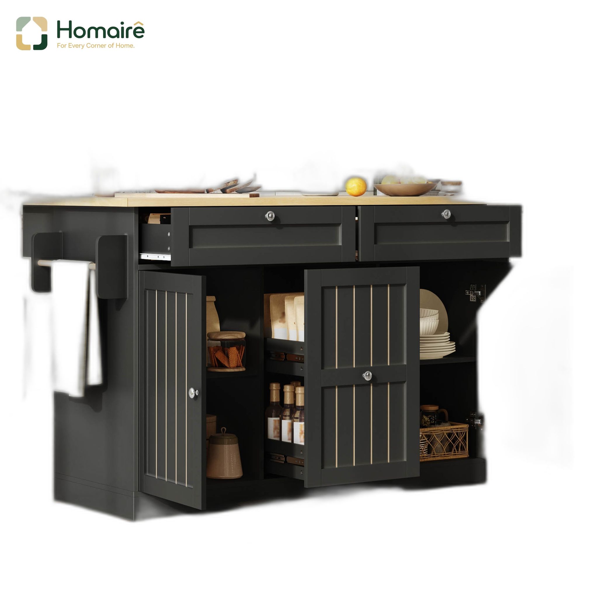 Küchenwagen Aus Mdf Schwarz 120 X 70 X 92 Cm Homaire