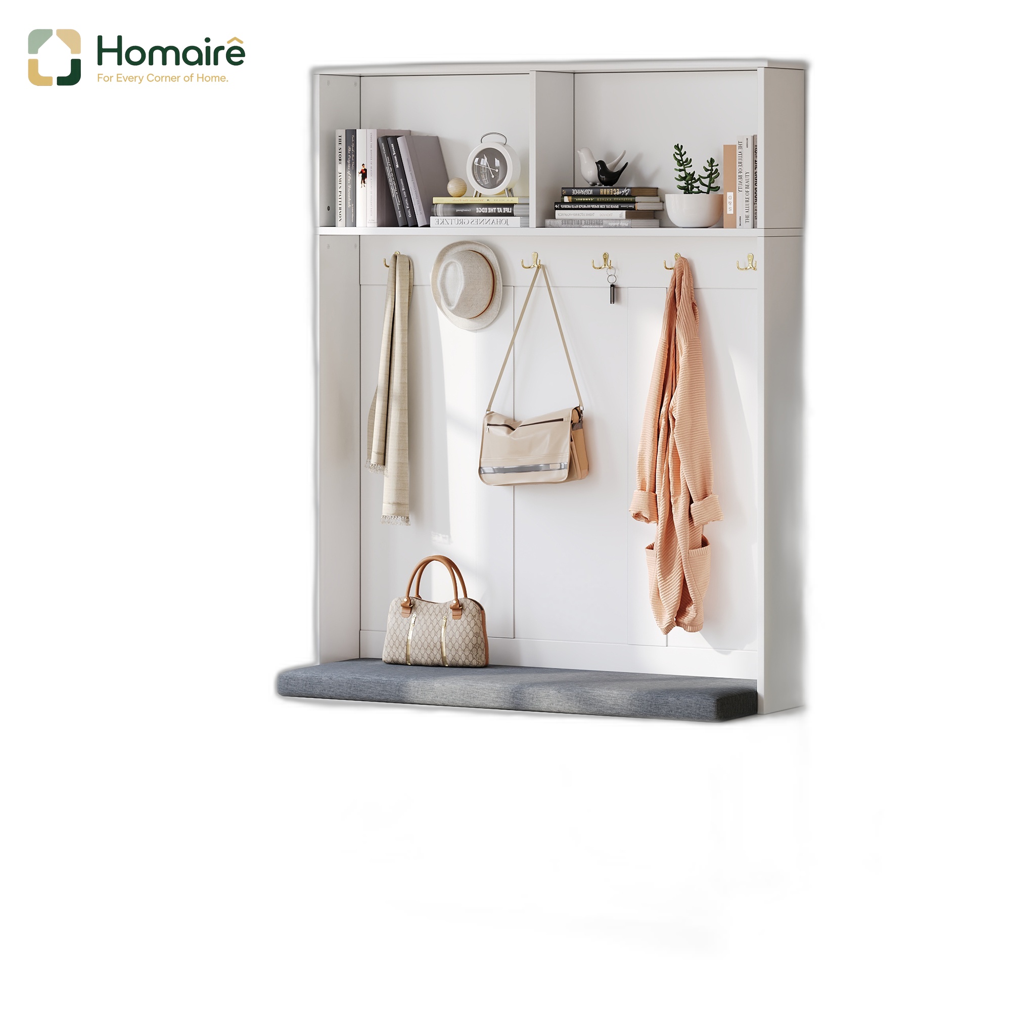 Regal Shelf Aus Polyester Weiß 120 X 40 X 191 Cm Homaire