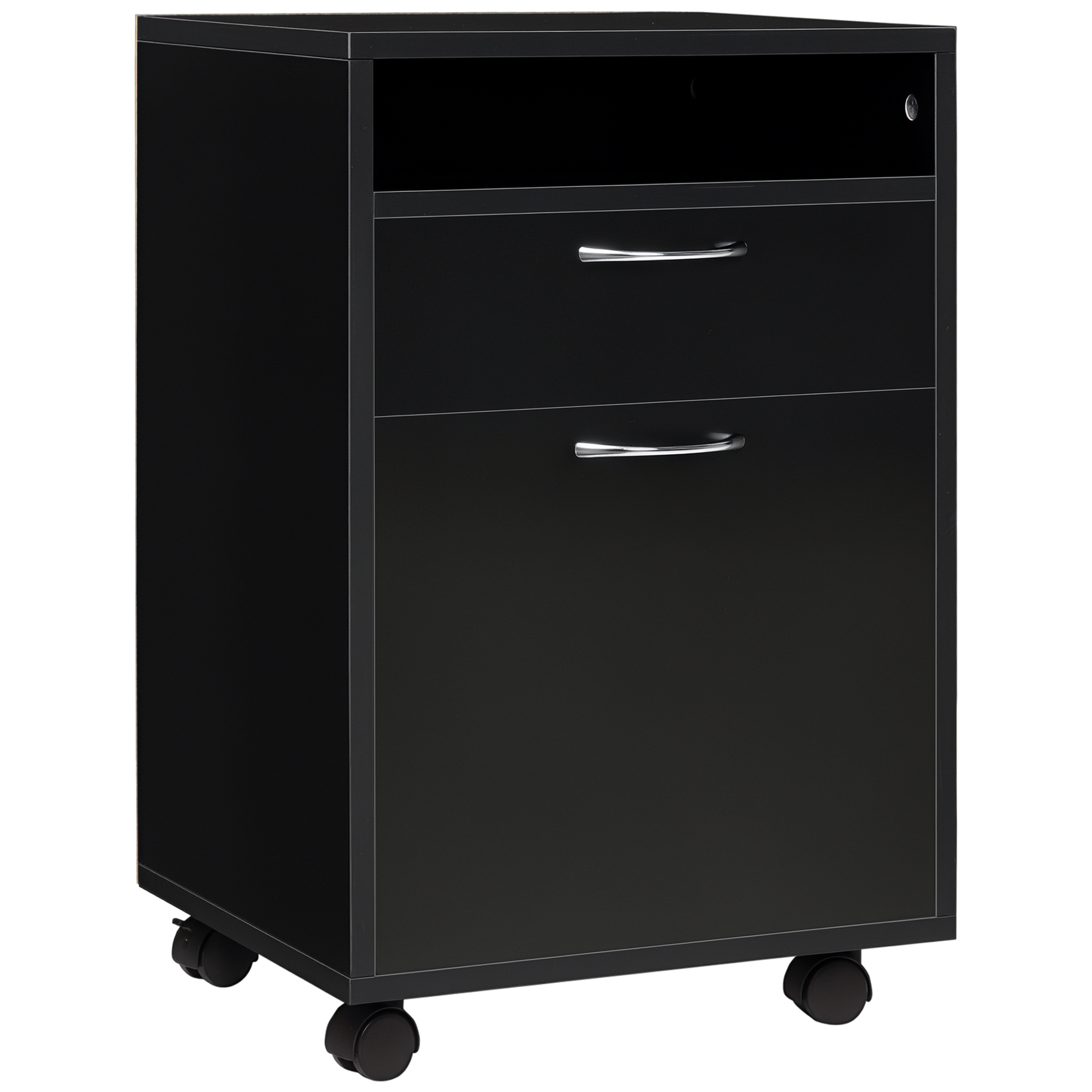 Rollcontainer Büro Stauraum Homaire Spanplatte Mdf L40xb35xh60 Cm Schwarz