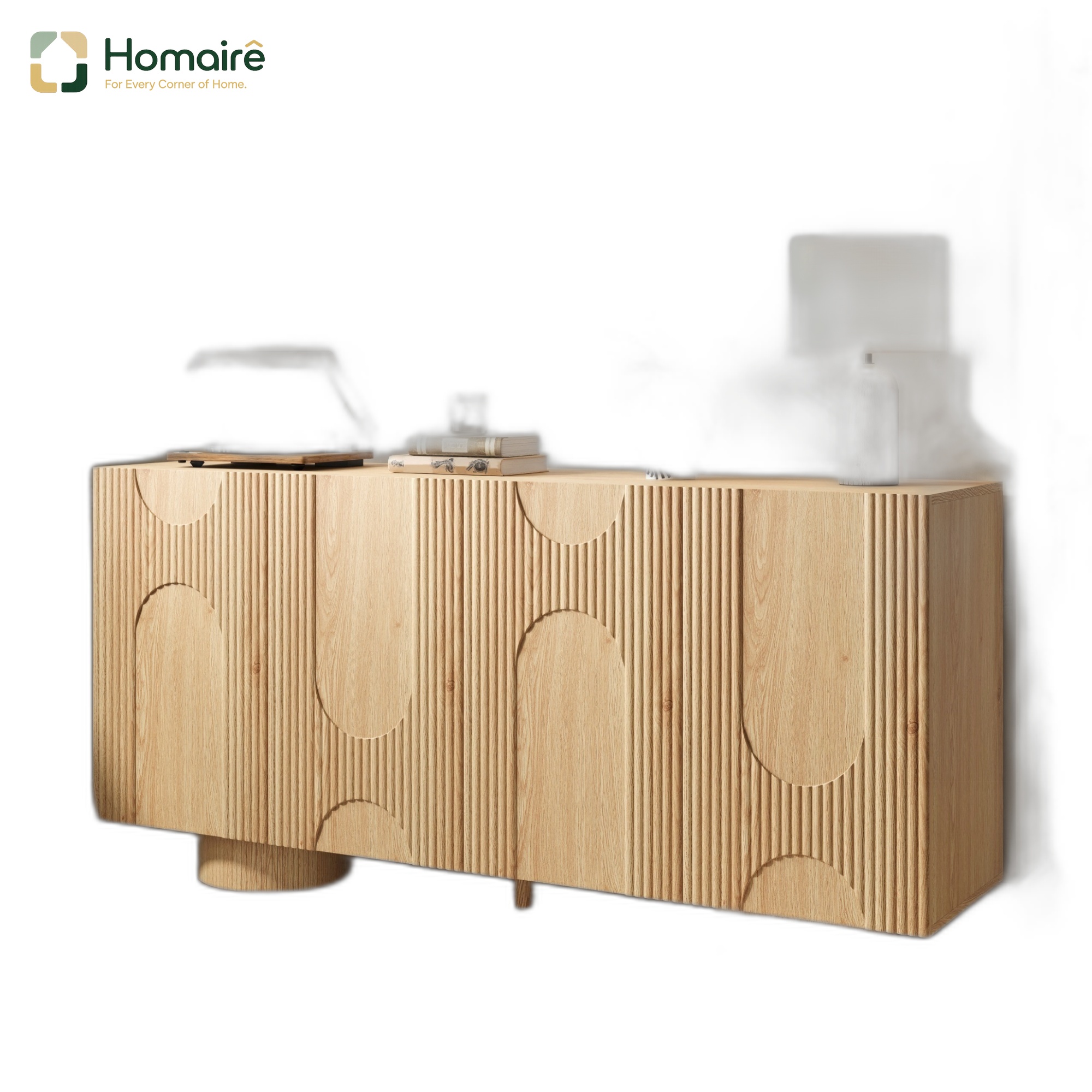Flur- Garderobenschrank Natur Aus Mdf 160 X 38.5 X 76 Cm Homaire