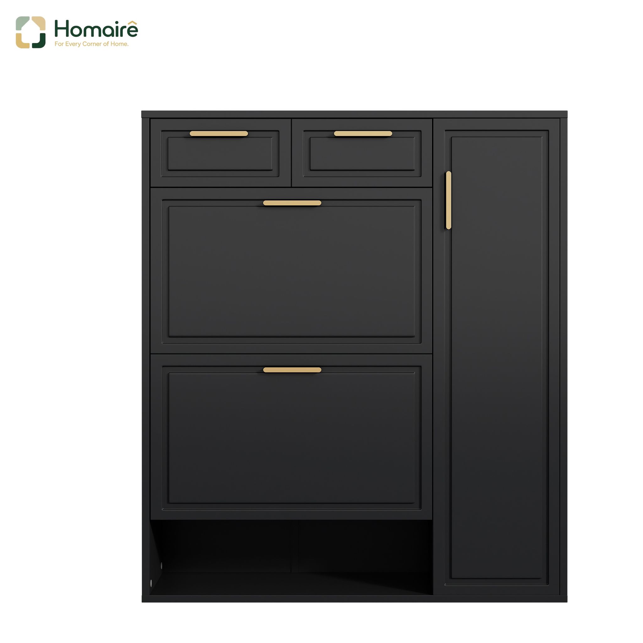 Flur- Garderobenschrank Schwarz Aus Polyester 95 X 24 X 107 Cm Homaire