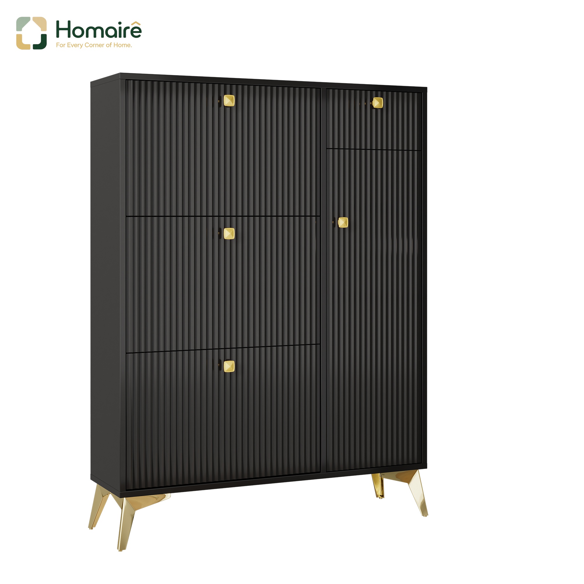 Flur- Garderobenschrank Schwarz Aus Metall 90 X 25 X 121 Cm Homaire