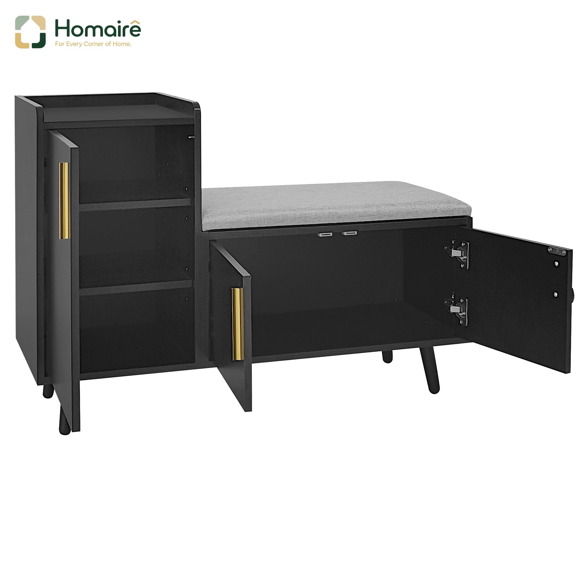 Sitzbank Aus Leinen Schwarz Und Polyester 100 X 34 X 68.5 Cm Homaire
