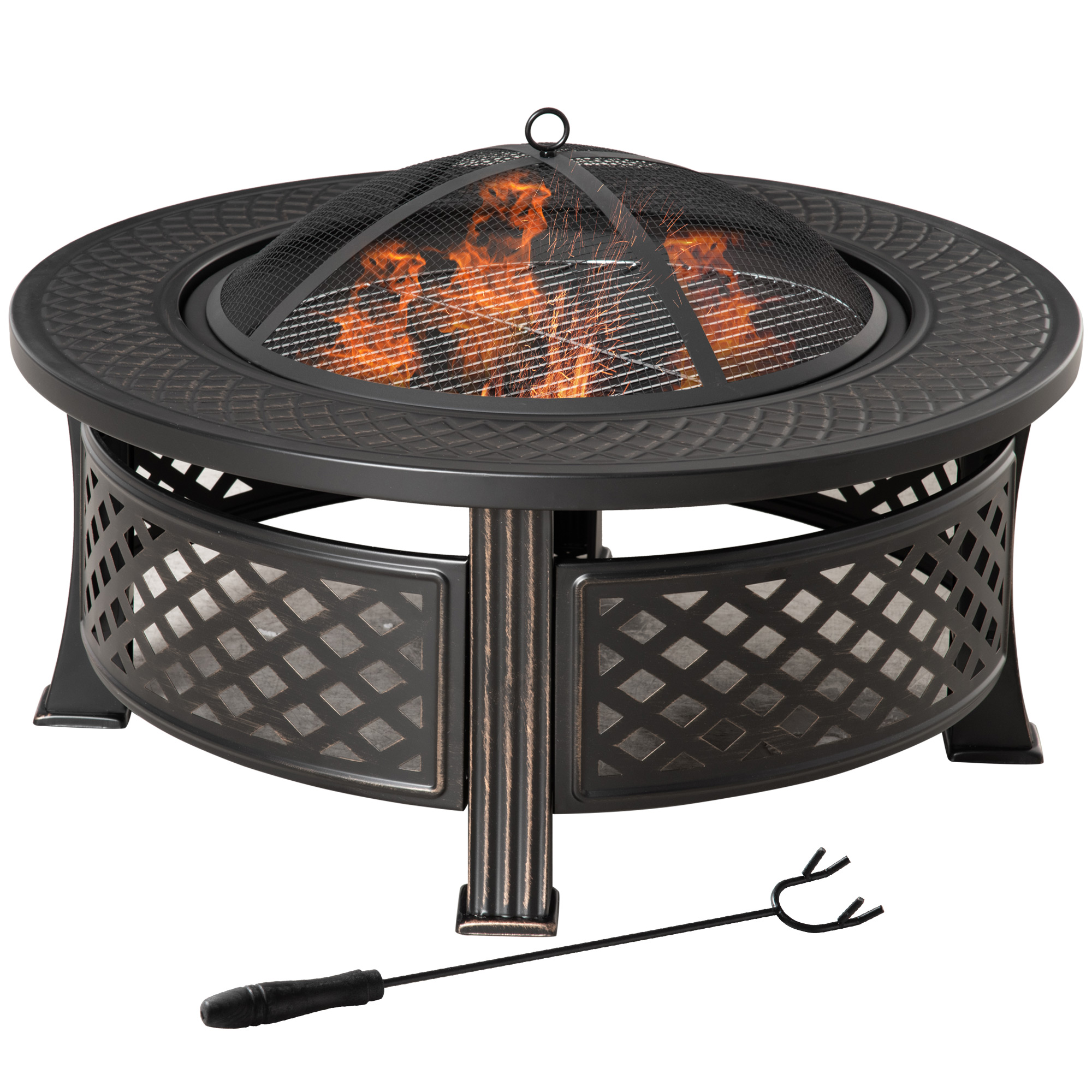 Feuerschale 2-in-1-design Stahl Homaire 81x81x50 Cm - Schwarz
