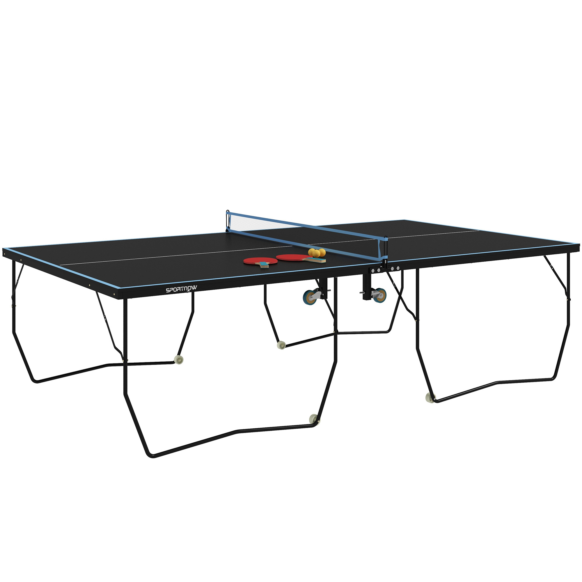 Tischtennisplatte Homaire, Multifunktional, Mdf, Stahl, L274xb152,5xh76 Cm, Schwarz