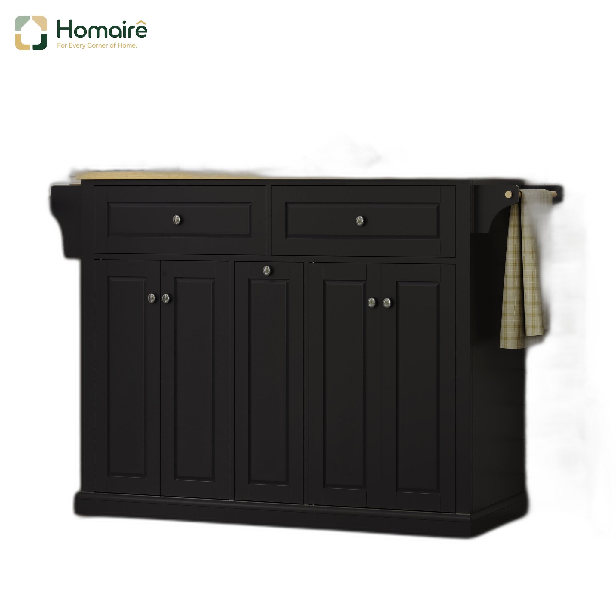Küchenwagen Aus Mdf Schwarz 121 X 69 X 89 Cm Homaire