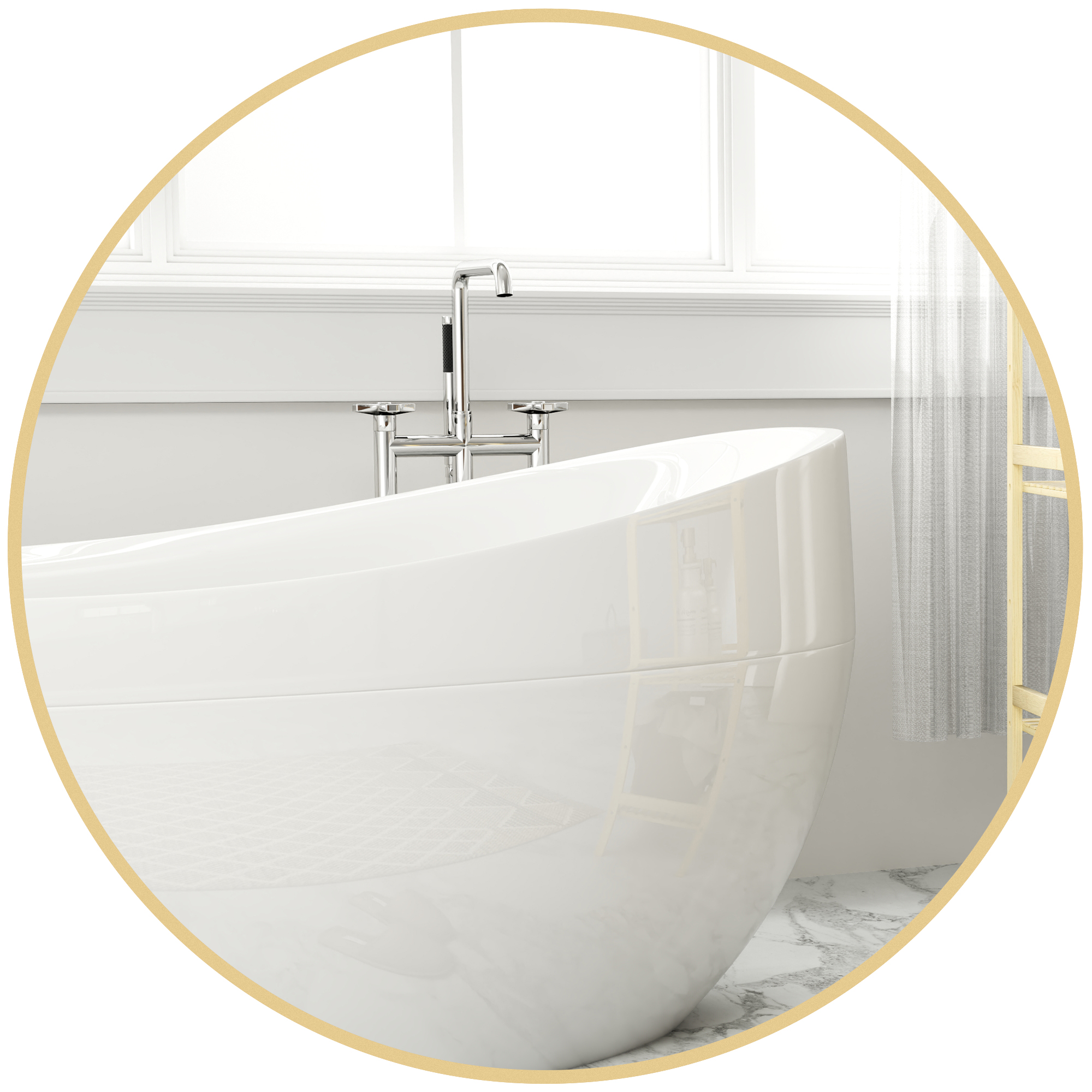 Badspiegel Rund Metall Glas Homaire 70x70x2,5 Cm - Gold