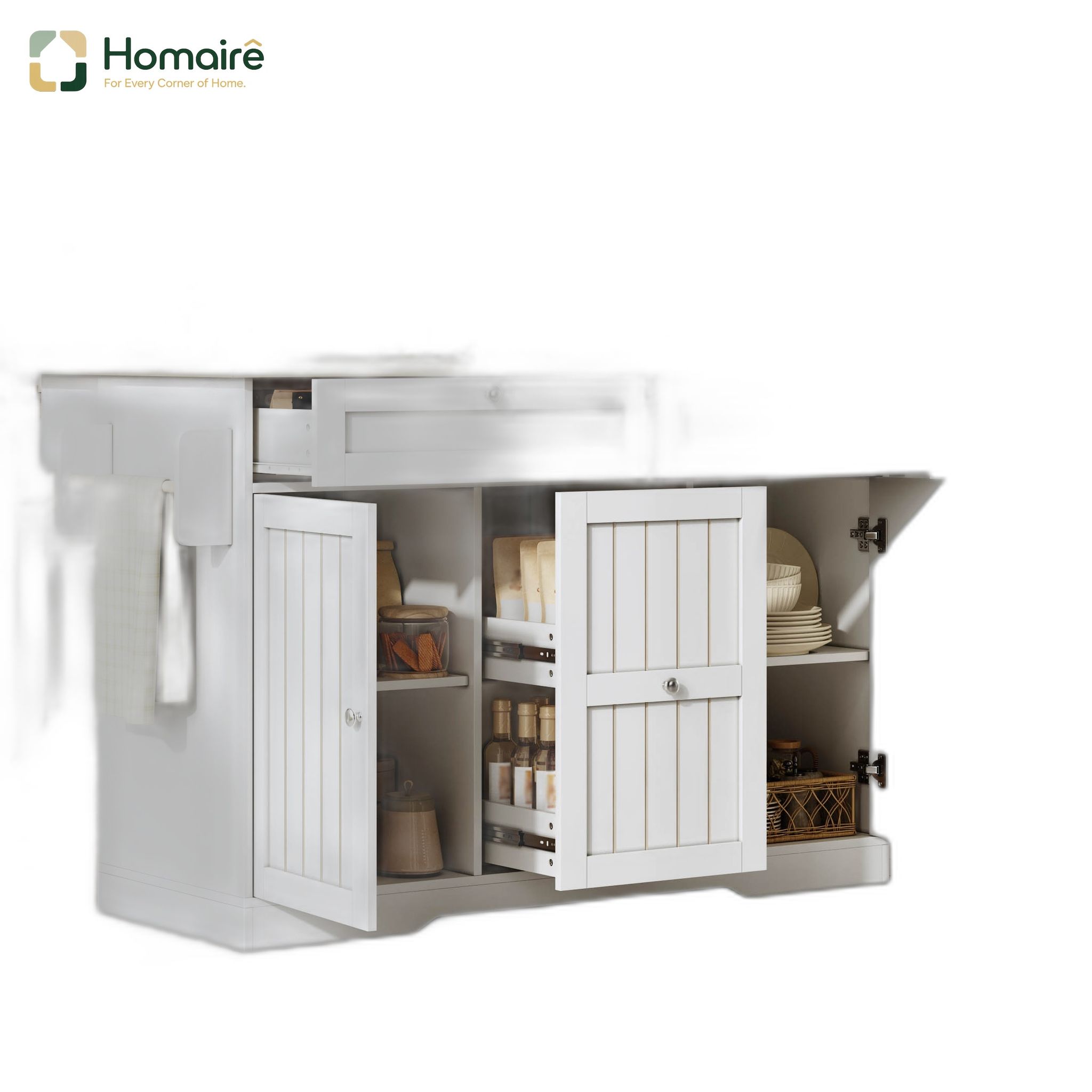 Küchenwagen Aus Mdf Mit Stauraum Weiß 120 X 70 X 92 Cm Homaire
