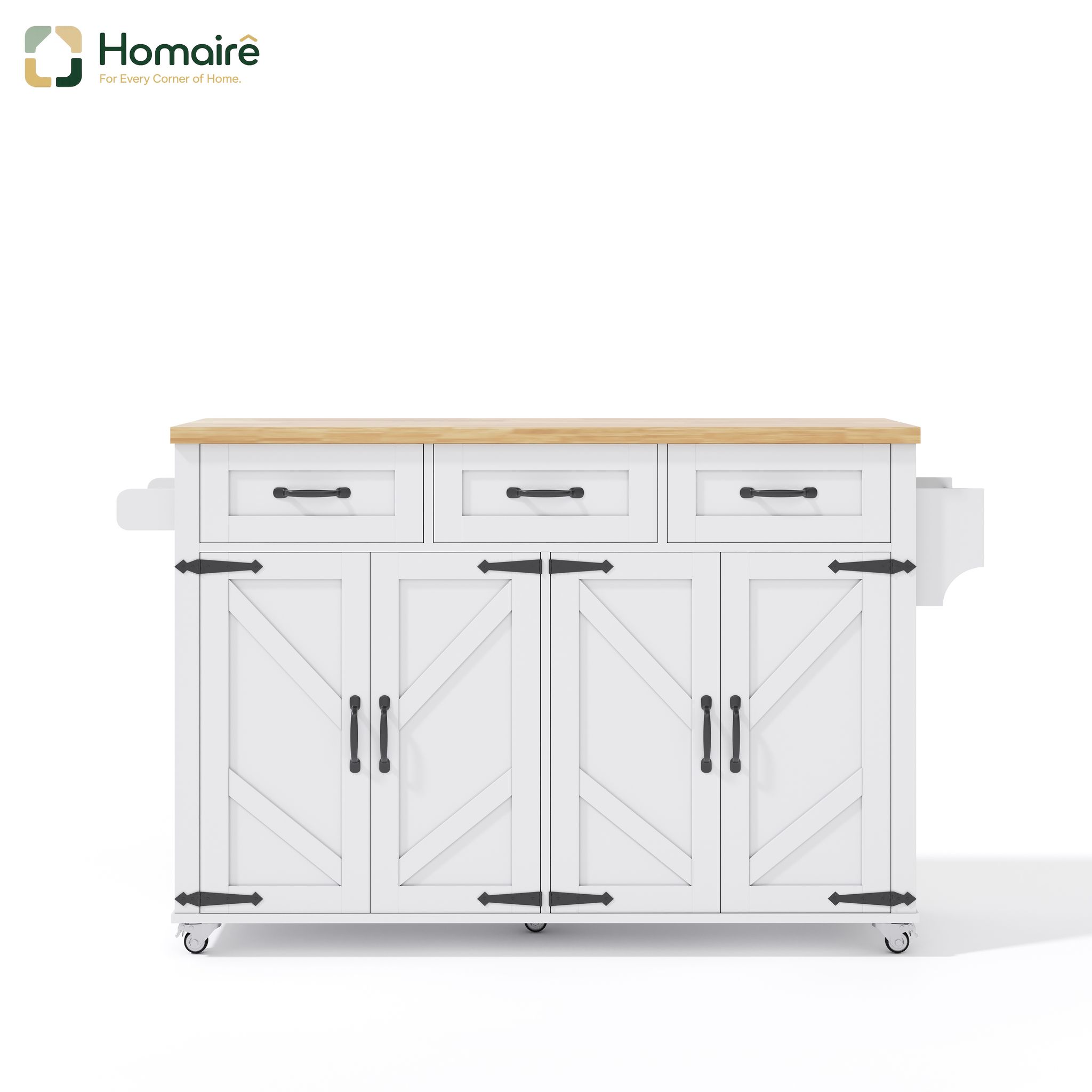 Küchenwagen Aus Mdf Weiß 140 X 70 X 90.5 Cm Homaire