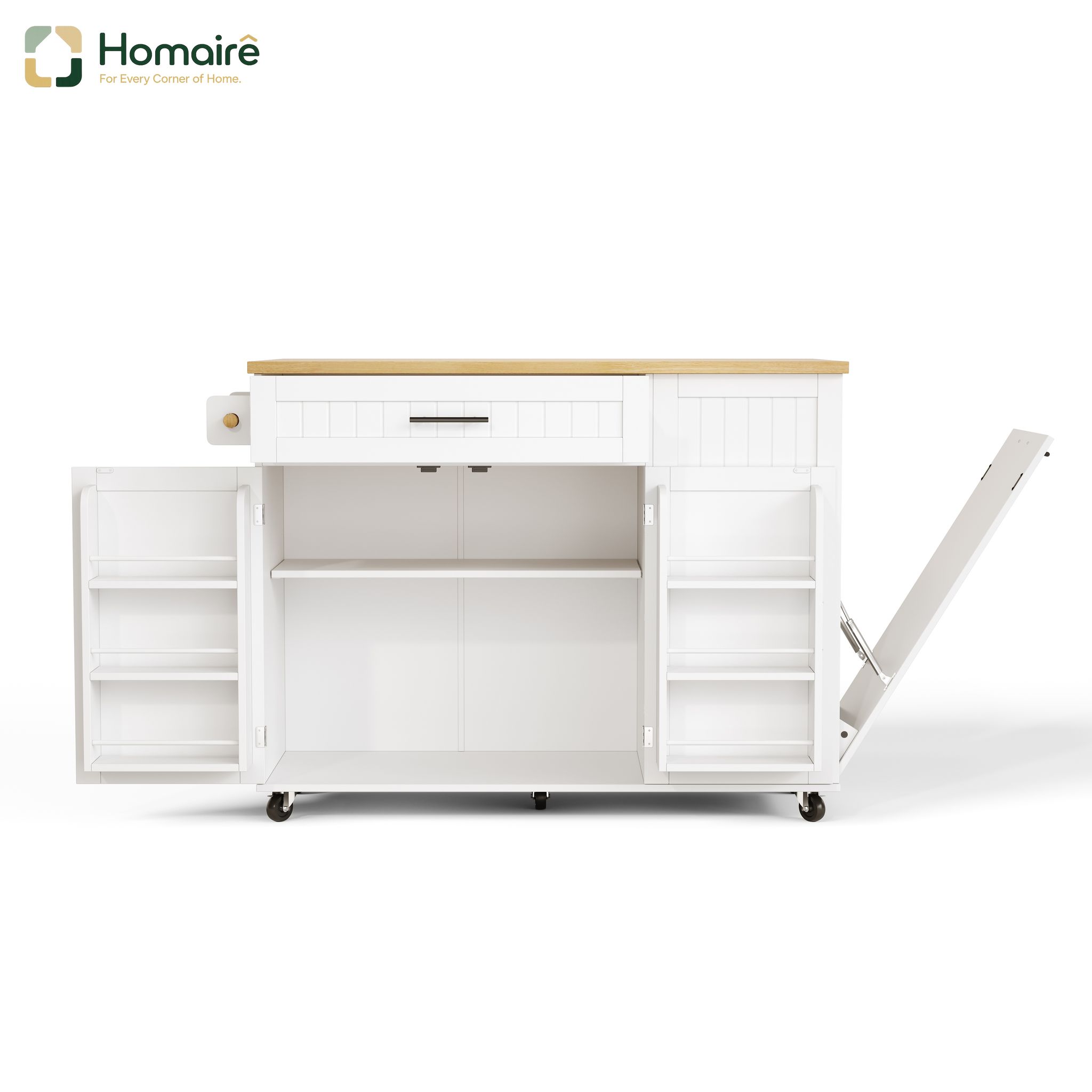 Küchenwagen Aus Mdf Weiß 130 X 70 X 93 Cm Homaire