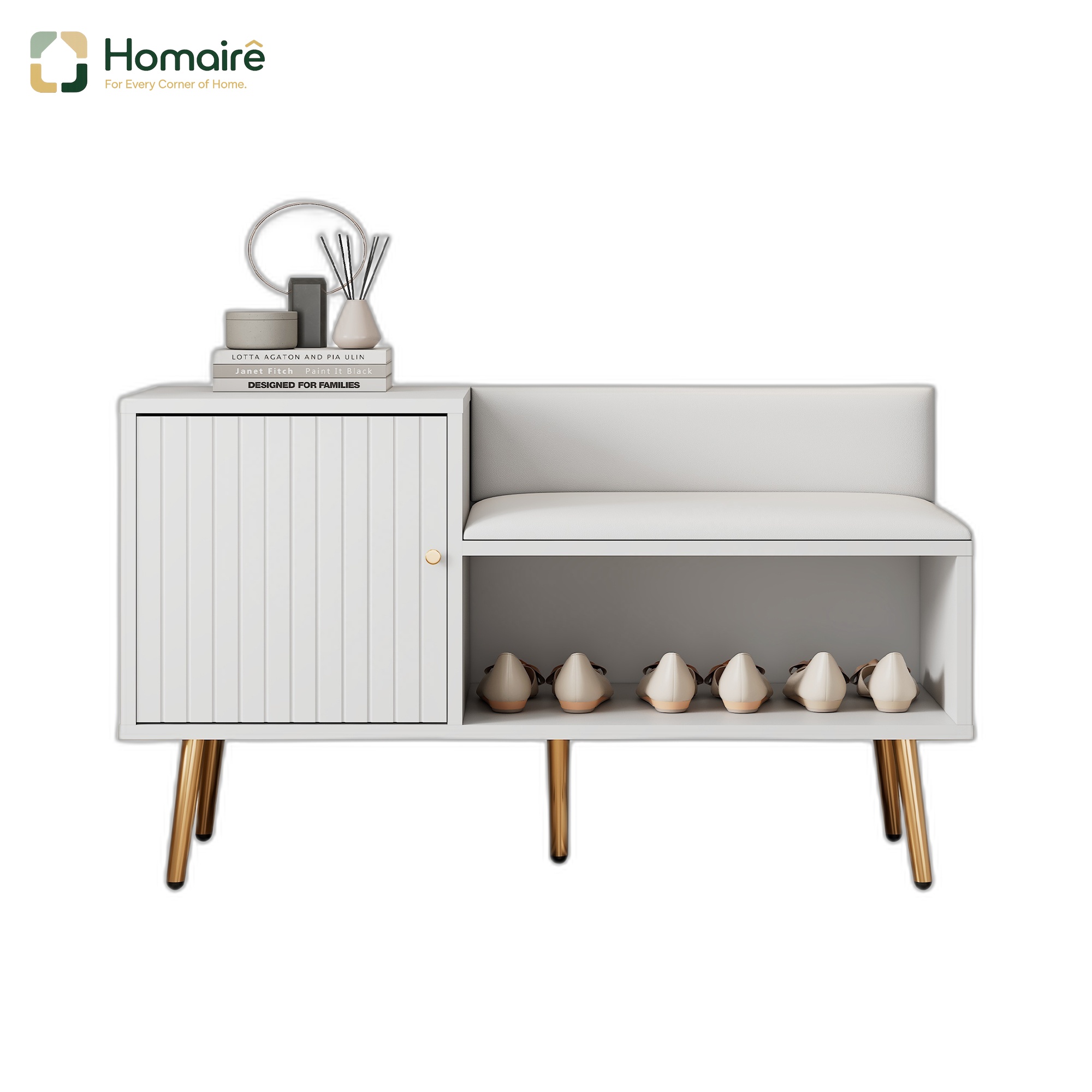 Sitzbank 100 X 38 X 58 Cm Weiß Polyester Homaire