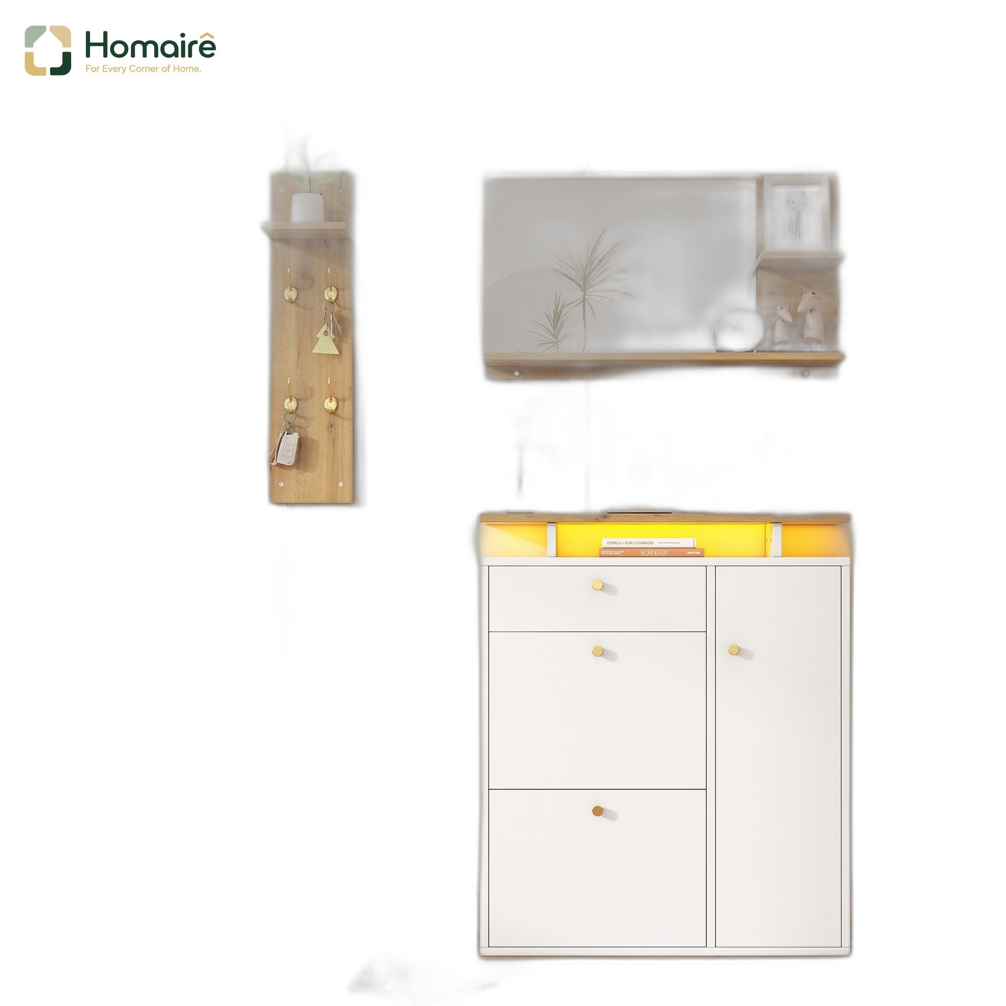 Schrank, 105 X 25 X 151.5 Cm Weiß Polyester Homaire