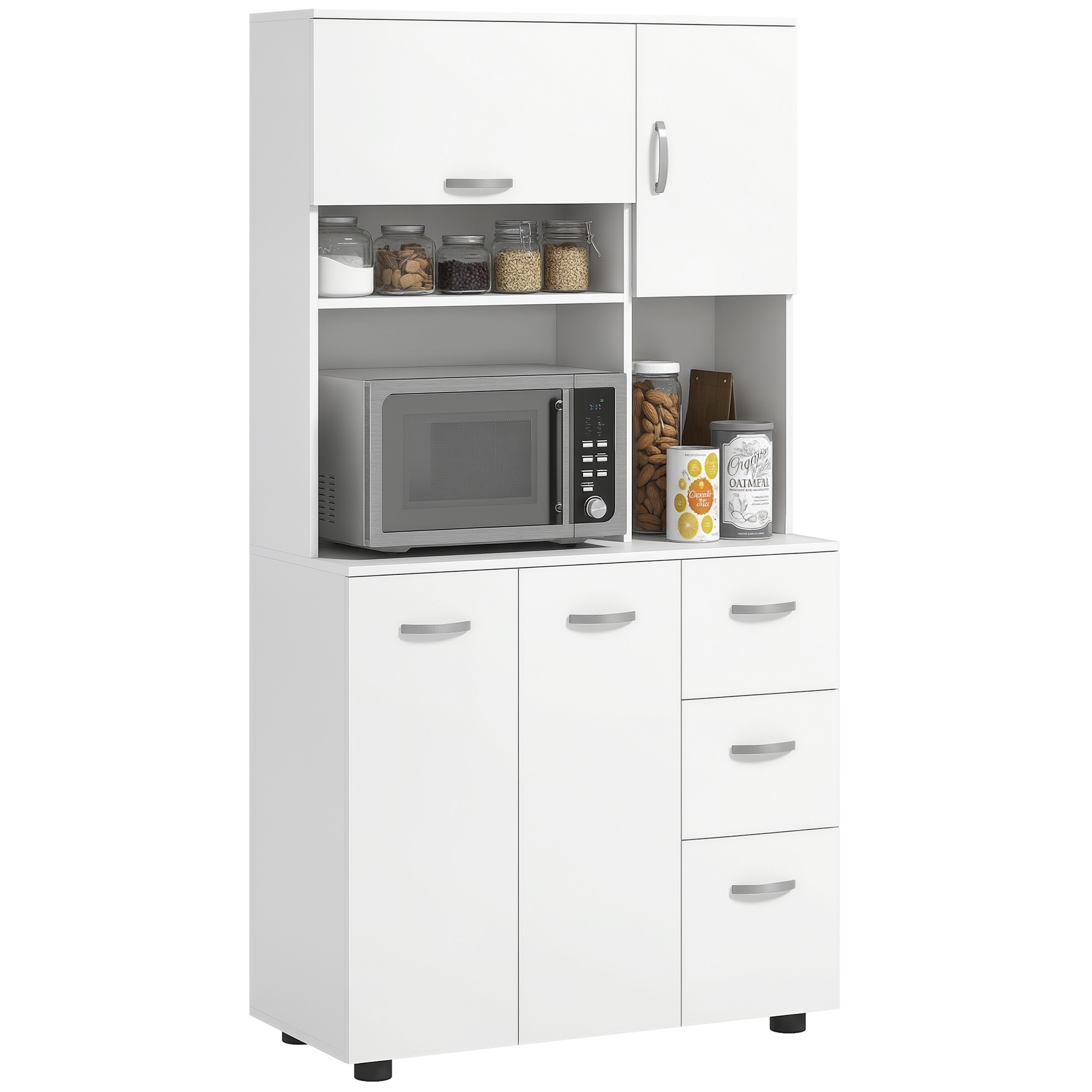 Küchenschrank Mit Viel Stauraum Mdf, Spanplatte Homaire 89.0 X 39.5 X 168.0 Cm - Weiß