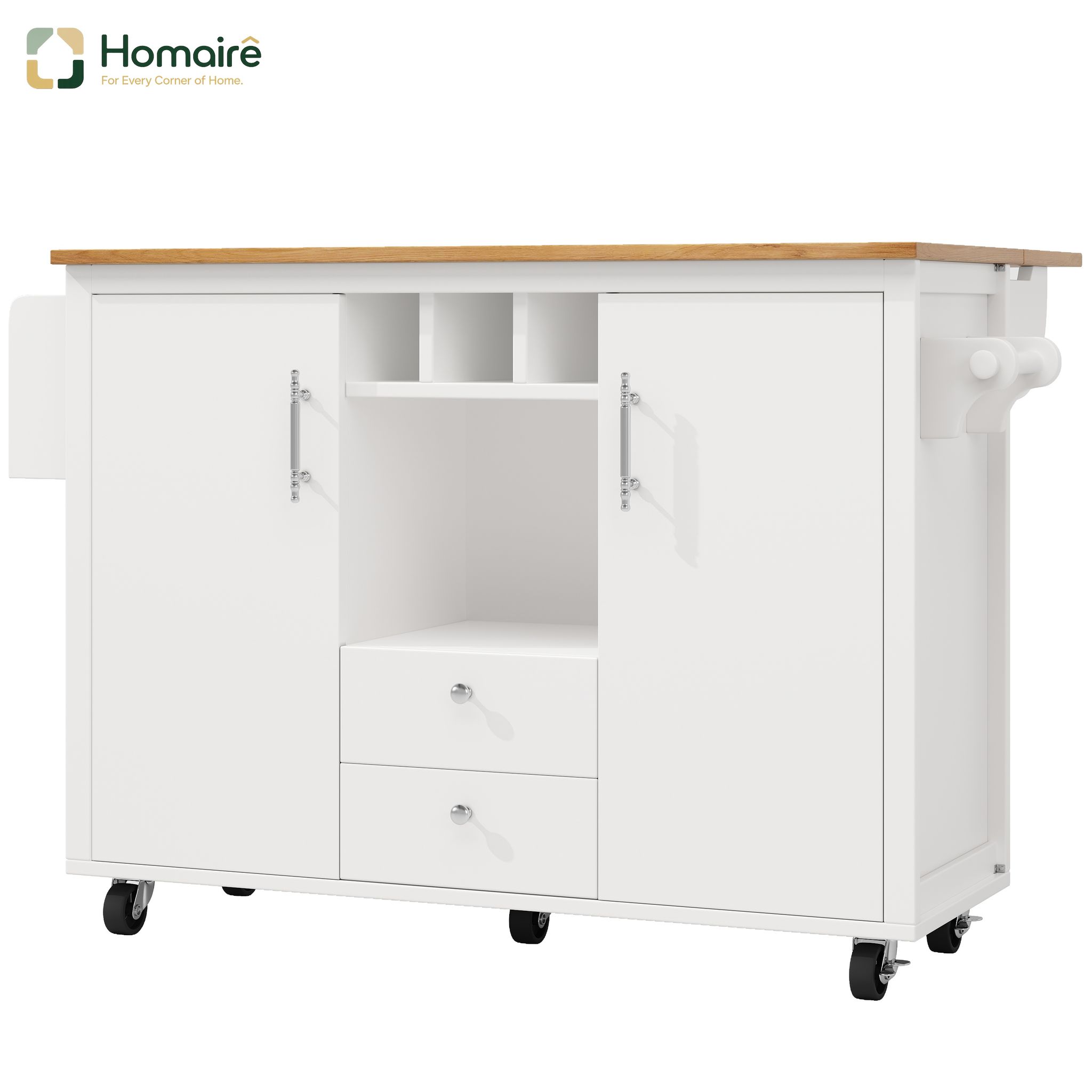 Küchenwagen Mdf Weiß 137.9 X 73 X 92.5 Cm Homaire