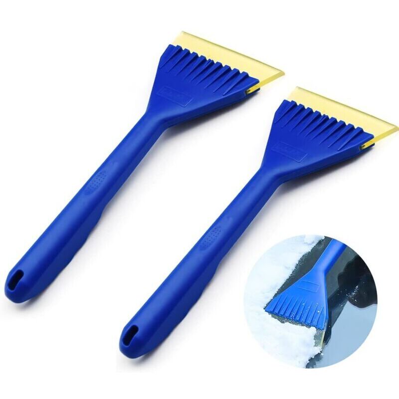 2-teiliges Auto-windschutzscheiben-eiskratzer-set. Weicher Gummikratzer Mit 30 Cm Langem Griff Zum Entfernen Von Wasser Und Schnee.