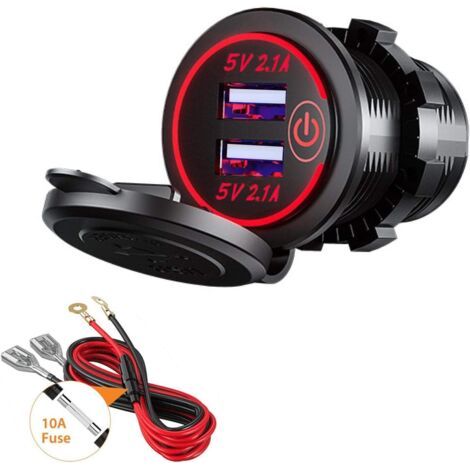 5v/4,2a Dual-usb-ladegerät Mit Schalter Für Auto, Boot, Motorrad, Lkw, Suv, Utv 12v/24v