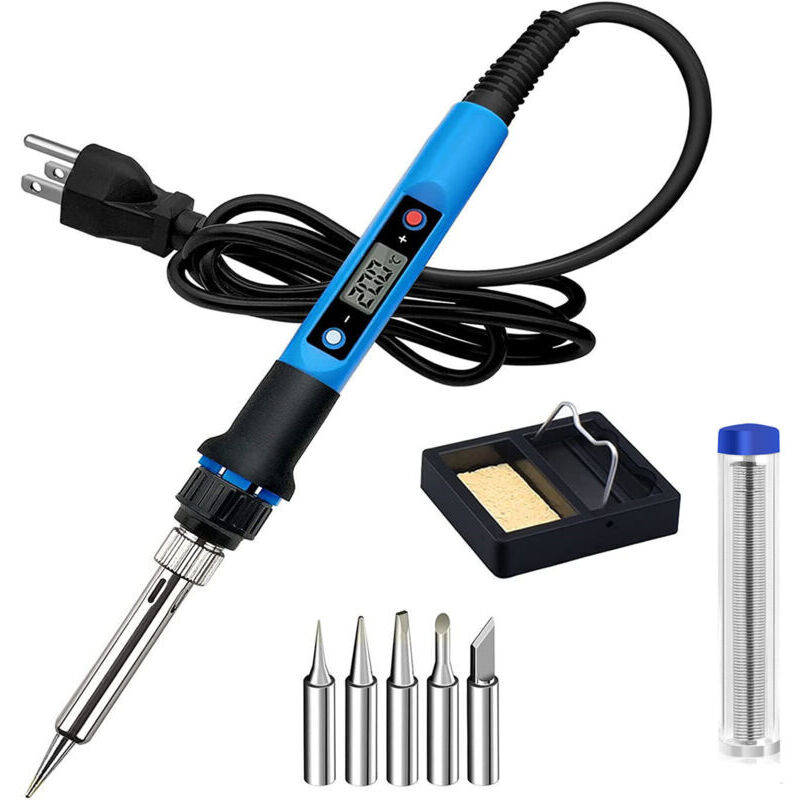 Visible 100-w-elektrolötset Mit Einstellbarer Temperatur (180 °c–500 °c) Und Ein-/ausschalter. Inklusive 5 Ersatzspitzen Für Tägliche Löt- Und Reparaturarbeiten.