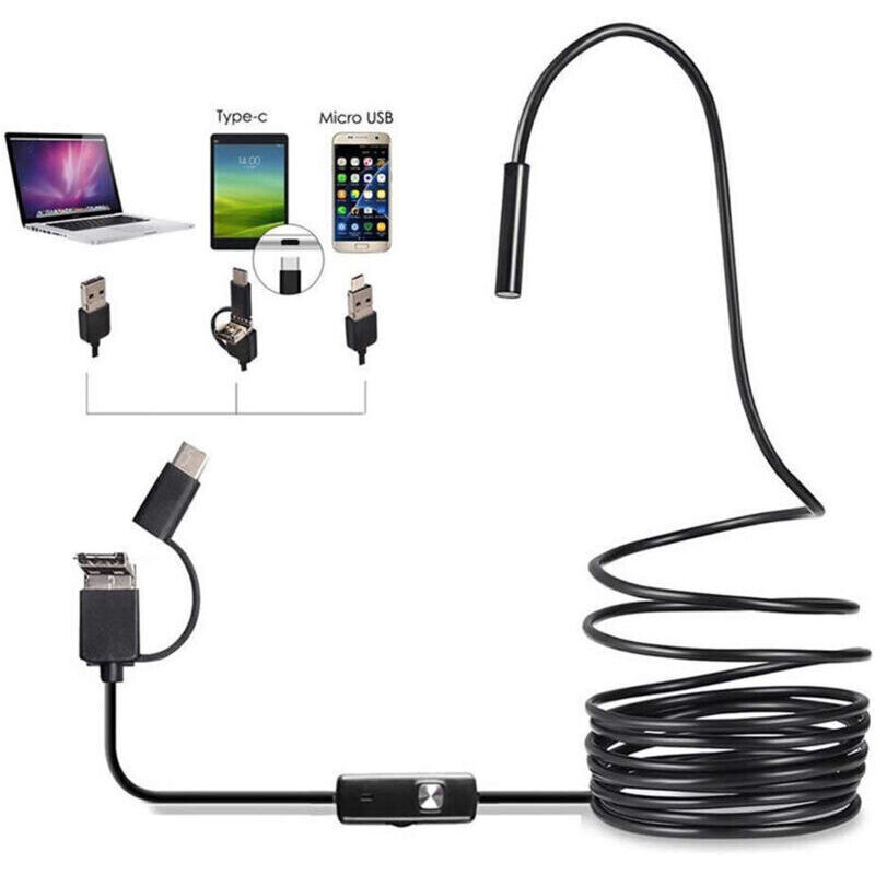 Endoskopkamera Mit Beleuchtung. 1080p Hd-videoaufnahme. Inspektionskamera Für 10 M Lange, Halbstarre Kabel. 7,0-mm-endoskop Typ C Mit 6 Leds. Usb-endoskopkamera Für Android-smartphones Und Tablets.