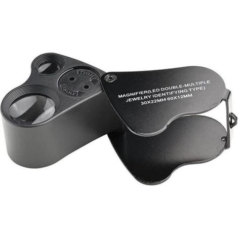 Juwelierlupe (schwarz), Led-beleuchtete Uhrmacherlupe, Stempel Für Edelsteinschmuck, Freizeituhrenlupe Im Antik-stil, Taschenlupe, Monokel