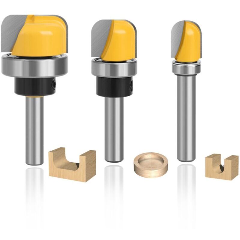 3-teiliges Rundfräser-set Für Holz. 8-mm-hartmetallfräser. Geeignet Für Weich- Und Hartholz, Spanplatten, Mdf Und Kompaktsperrholz.