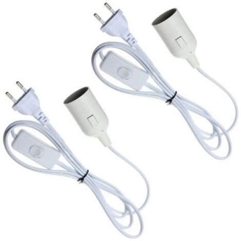 1,8 M (2 Stück) Led-lichterkette, E27-fassung Mit Kabel, Lampenfassung Für Glühbirne Mit Kabel, Stecker Und Schalter