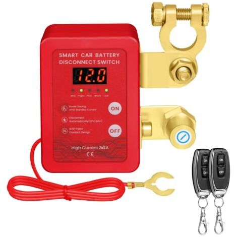 Not-aus-schalter Für Fahrzeuge, 12 V, 240 A, Fernabschaltung Der Batterie Mit Led-spannungsanzeige, Automatischer Diebstahlschutzschalter Für Pkw, Lkw, Wohnmobile Und Atvs