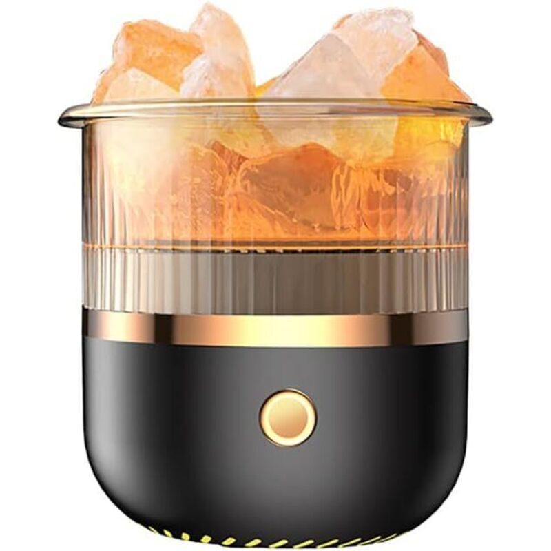Salzkristall-luftbefeuchter - Usb-diffusor Für Ätherische Öle Mit Led-licht - Kleiner Luftbefeuchter Fürs Schlafzimmer, Nachtlicht - Tragbarer Luftbefeuchter Für Zuhause.