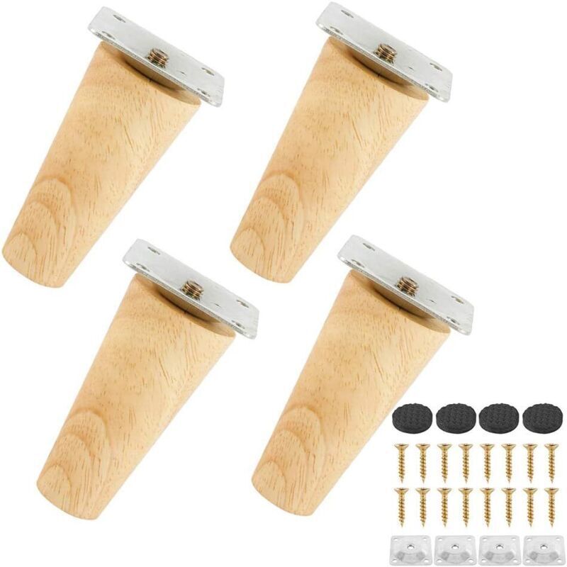 Set Mit 4 Sofabeinen Aus Massivholz. Möbelbeine Für Sessel, Nachttisch, Kleiderschrank, Kommode (8, Gerade).