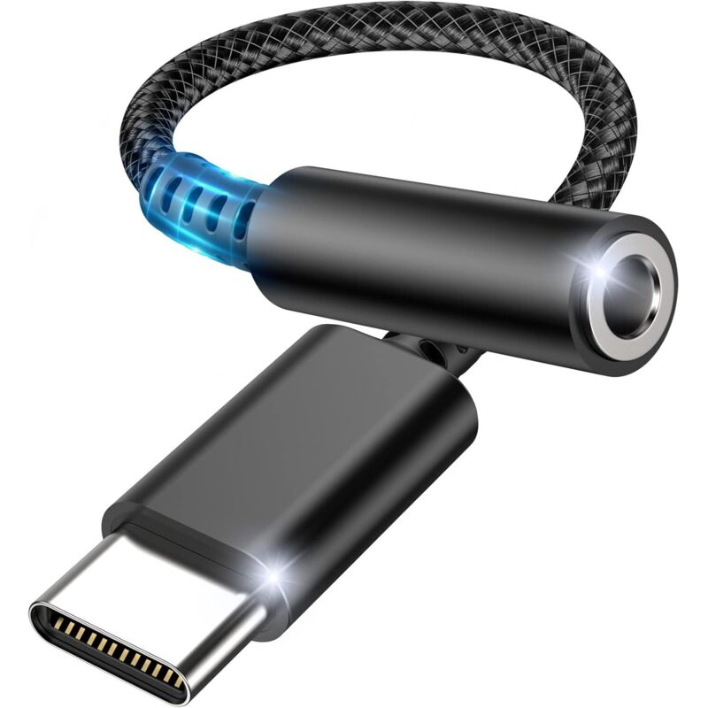 Usb-c-auf-3,5-mm-kopfhöreranschluss-adapter. Usb-typ-c-audio-anschlussadapter Mit Dac. Digitaler Kopfhöreranschluss Von Typ C Auf 3,5 Mm. Kompatibel Mit Galaxy S21, S20, S20+, Macbook Pro Und Huawei.