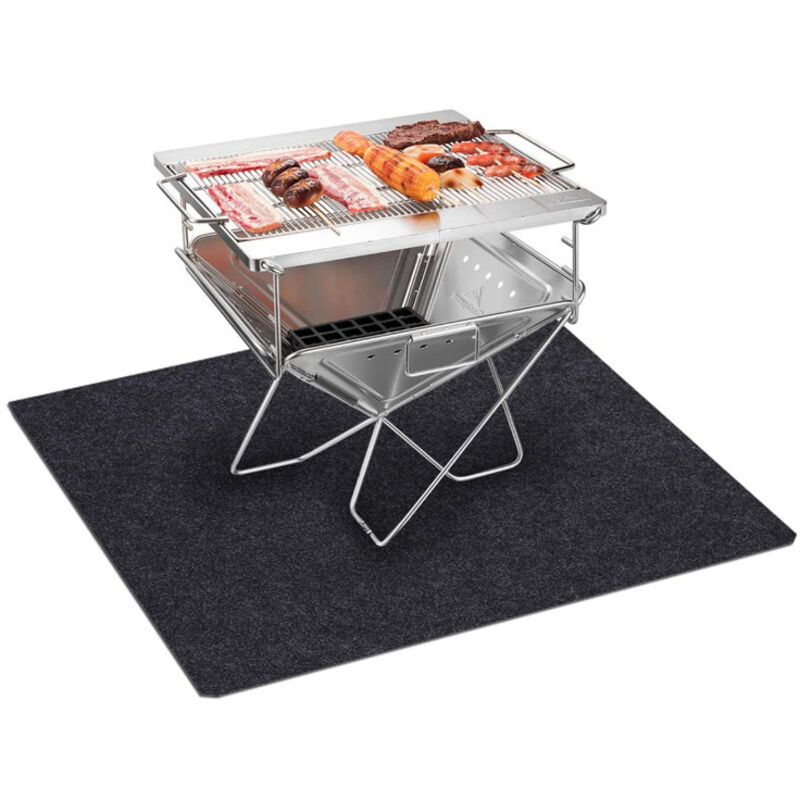 (127 X 91 Cm, Anthrazit) Schutzmatte Für Grill, Terrasse, Balkon Und Garten – Bodenschutzmatte – Grillmatte – Feuerhemmende Grillmatte
