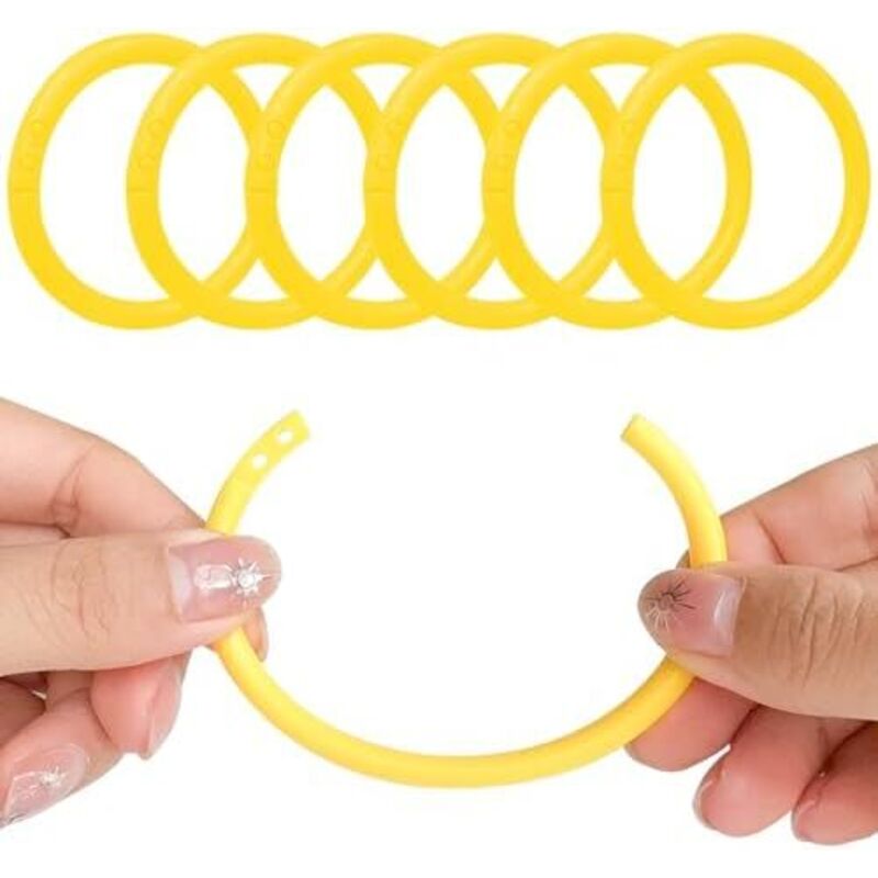 40 X 4 Mm, 24er-pack Duschvorhangringe. Kunststoff. C-förmig. Passend Für Die Meisten Duschvorhänge. Gelb.