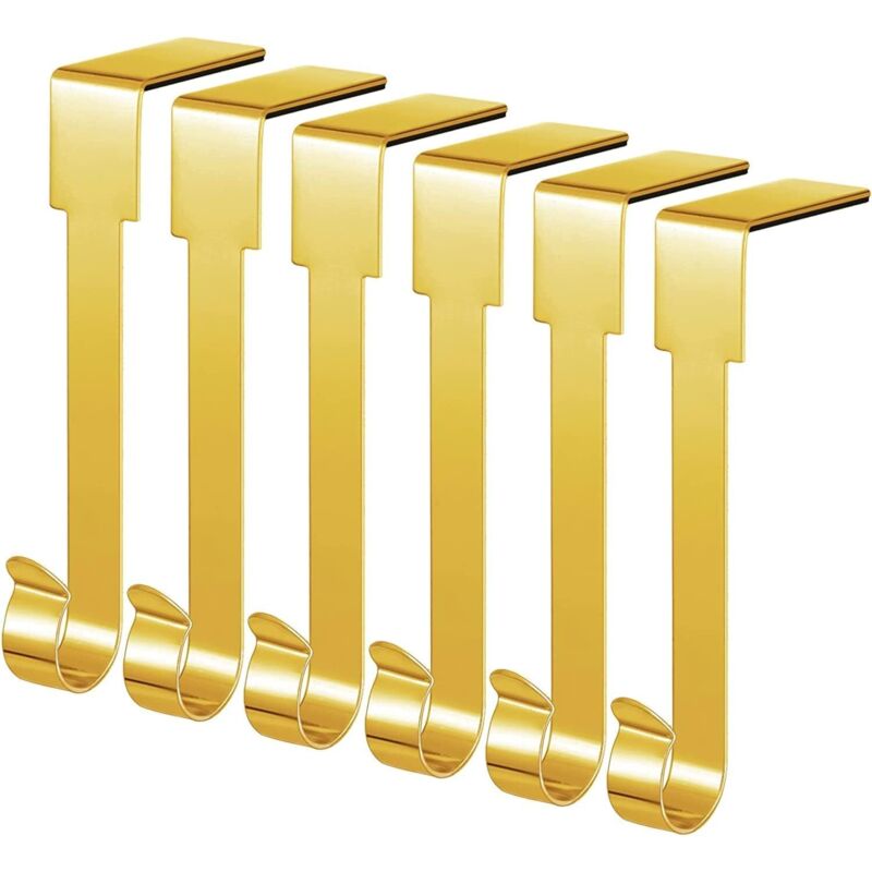 Set Mit 6 Weihnachtsstrumpfhaken Für Den Kamin. Weihnachtsstrümpfe. Weihnachtsdekoration (6 Goldfarbene Haken).