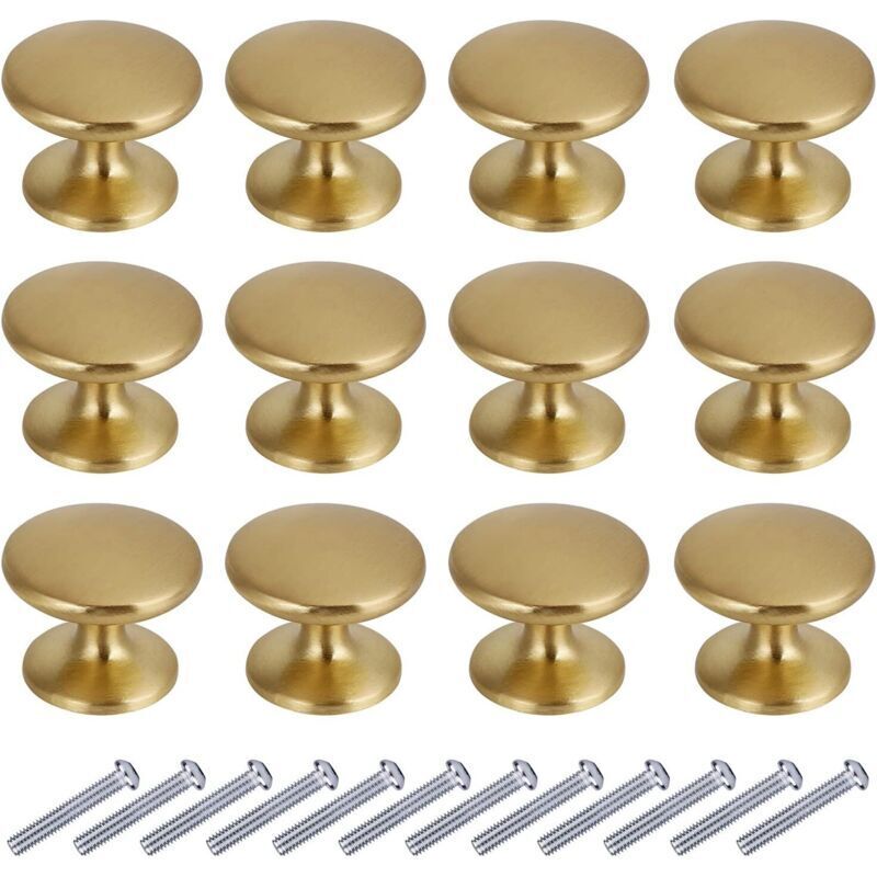 (12 Stück Oder). 27 Mm Runde Türknöpfe, Schubladenknöpfe, 27 Mm Möbelgriffe Für Schränke, Kleiderschränke Und Küchen