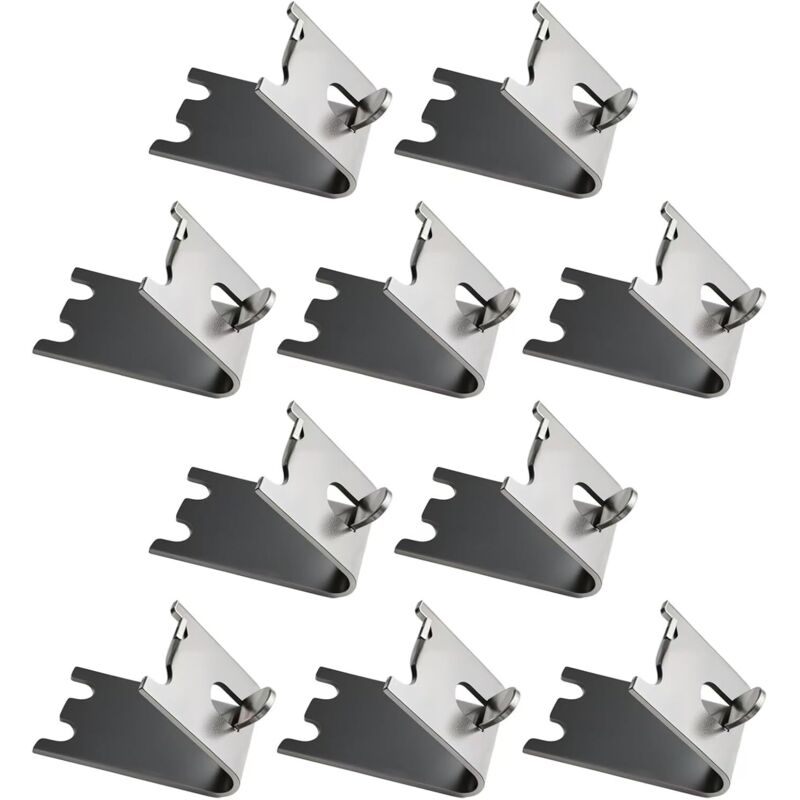 10 Quadratische Kühlschrankclips Aus Edelstahl. Zum Einclipsen Von Kühlschrankablagen. Robuste, 1,5 Mm Dicke Gefrierfachablagen Aus Edelstahl 304 Für Kühlschrank Und Gefrierschrank (silber).