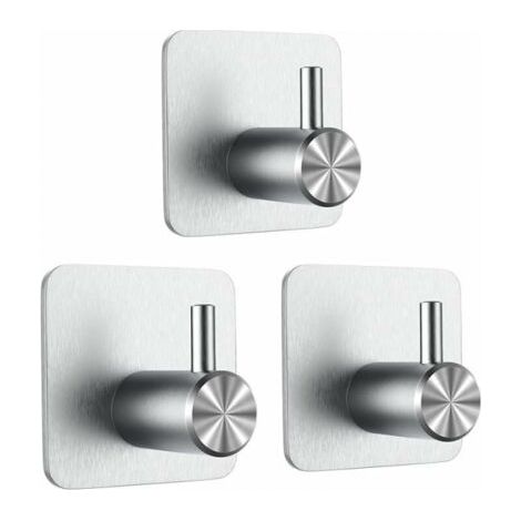 3m-klebehaken, 3er-set Wandhaken Für Badezimmer, Handtuchhalter Ohne Bohren, Küchenhaken Aus Edelstahl, Silber