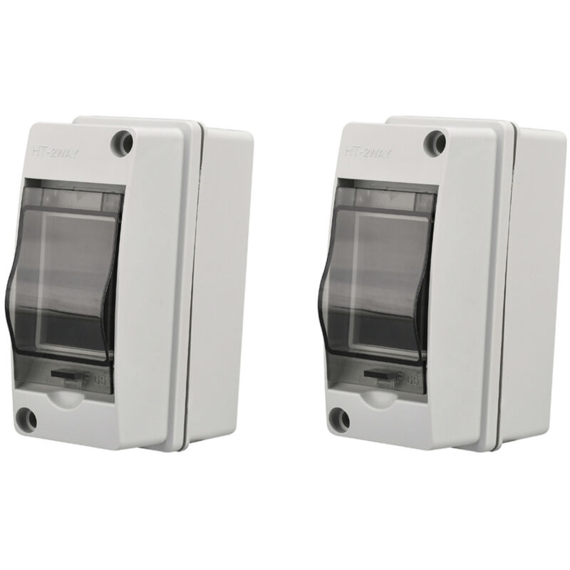 2er-pack Ip65-wasserdichtes Außengehäuse. 2 Module. Oberfläche Aus Abs-kunststoff. Wasserdichtes Außengehäuse. Schaltschrank. Modulare Anschlussdose.