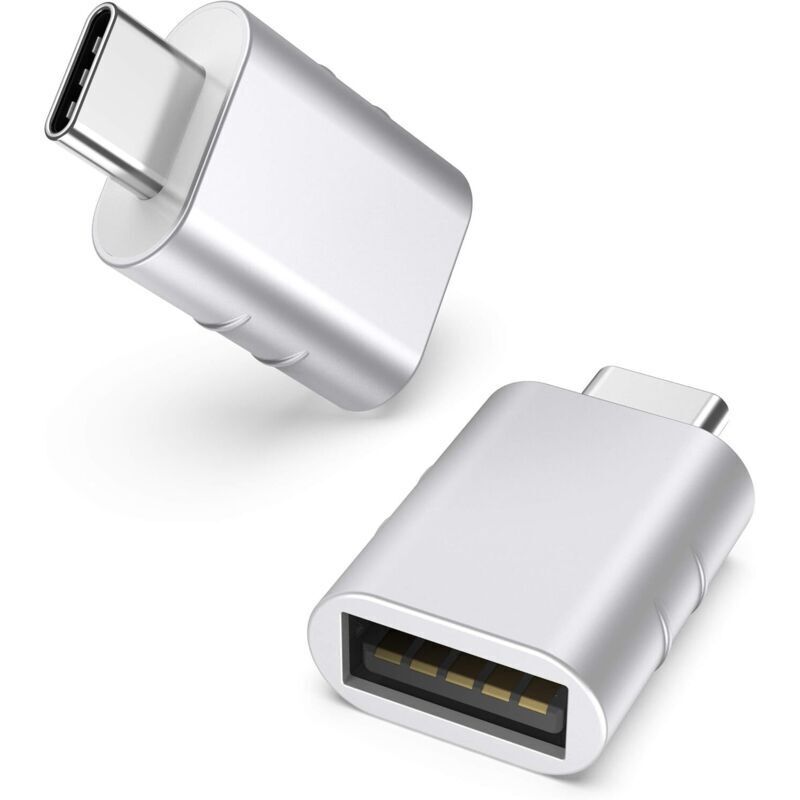 Silberner Usb-c-auf-usb-adapter, 2er-pack, Usb-c-stecker Auf Usb 3.0-buchse. Kompatibel Mit Macbook Pro/air 2021, Imac Und Ipad Mini 6/pro.