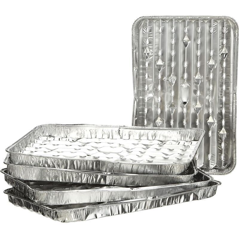 Set Mit 5 Aluminiumtabletts. Aluminiumtablett. Tablettset. Aluminium. Silber. 34 X 23,5 X 2