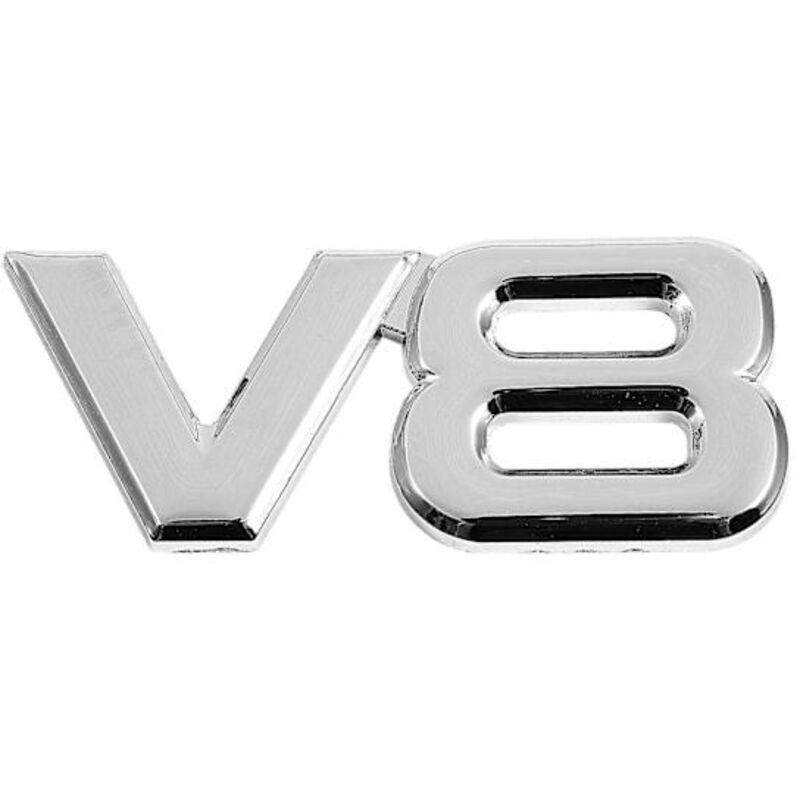 3d-aufkleber Mit Silbernem V8-autoemblem Für Die Heckklappe, 7,5 X 3,5 Cm