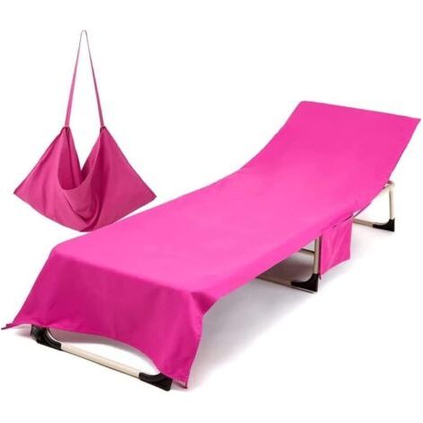 Mikrofaser-strandstuhlbezug, Strandtuch Mit Aufbewahrungstaschen, Faltbarer Und Leichter Liegestuhlbezug